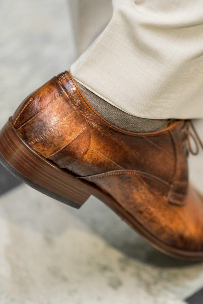 Men's Dress Derby | Cognac Fade Eel Leather