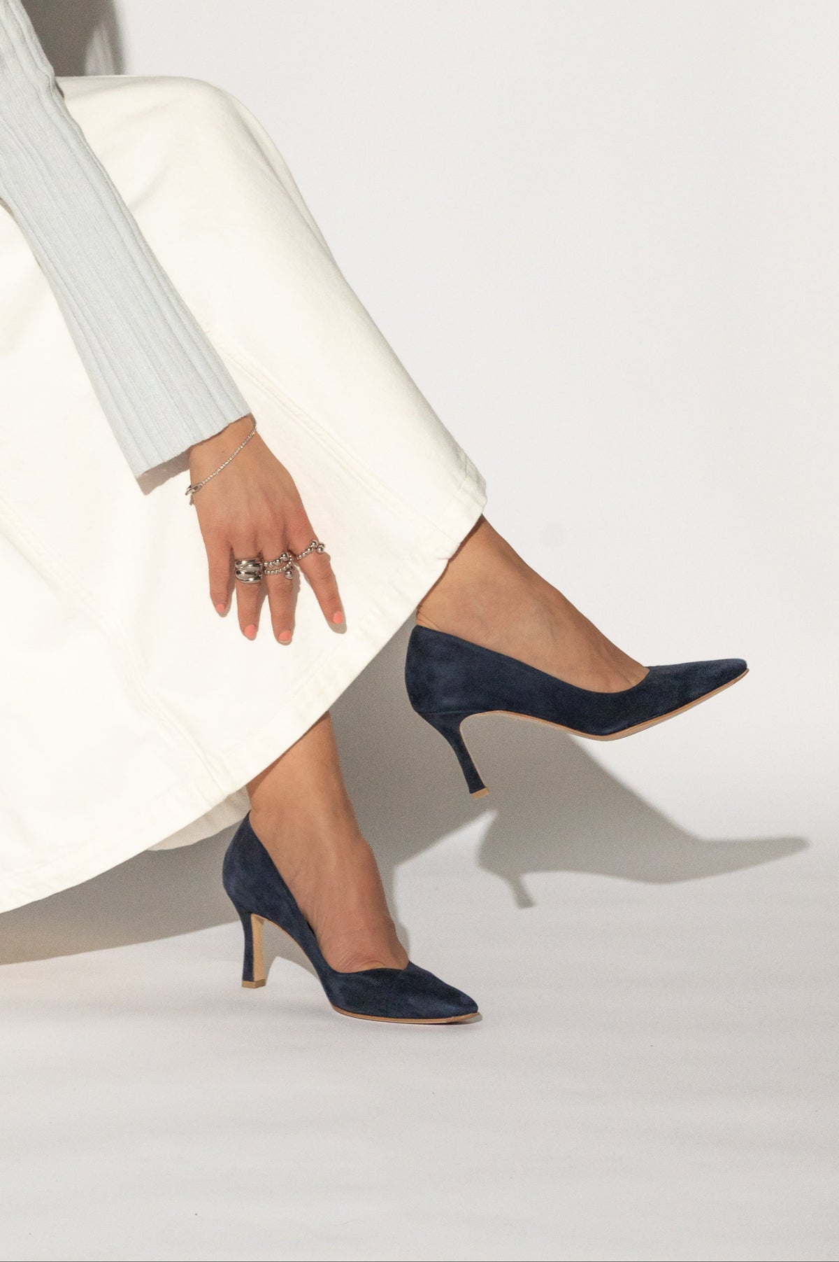 Soft Pump Alma | Deep Blue Suede