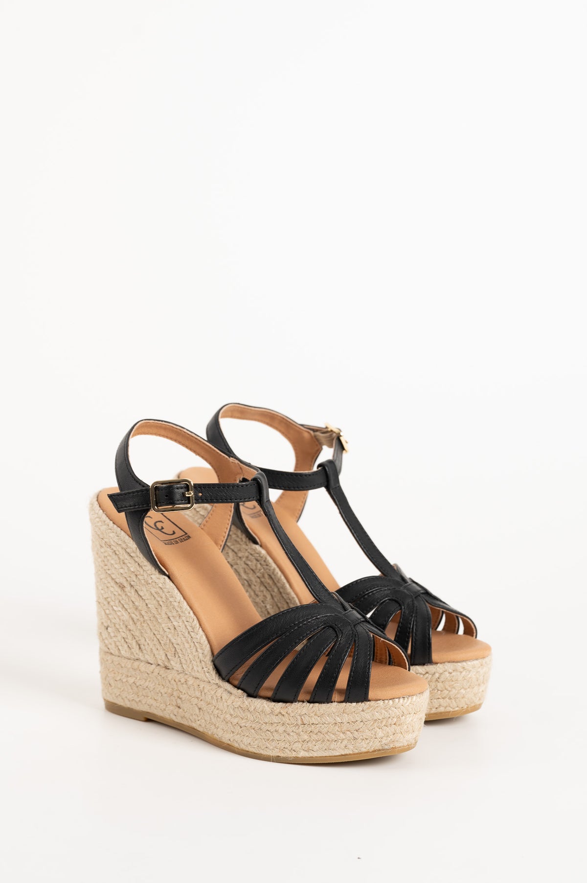 Espadrille Wedge Blanes | Black Nappa Leather