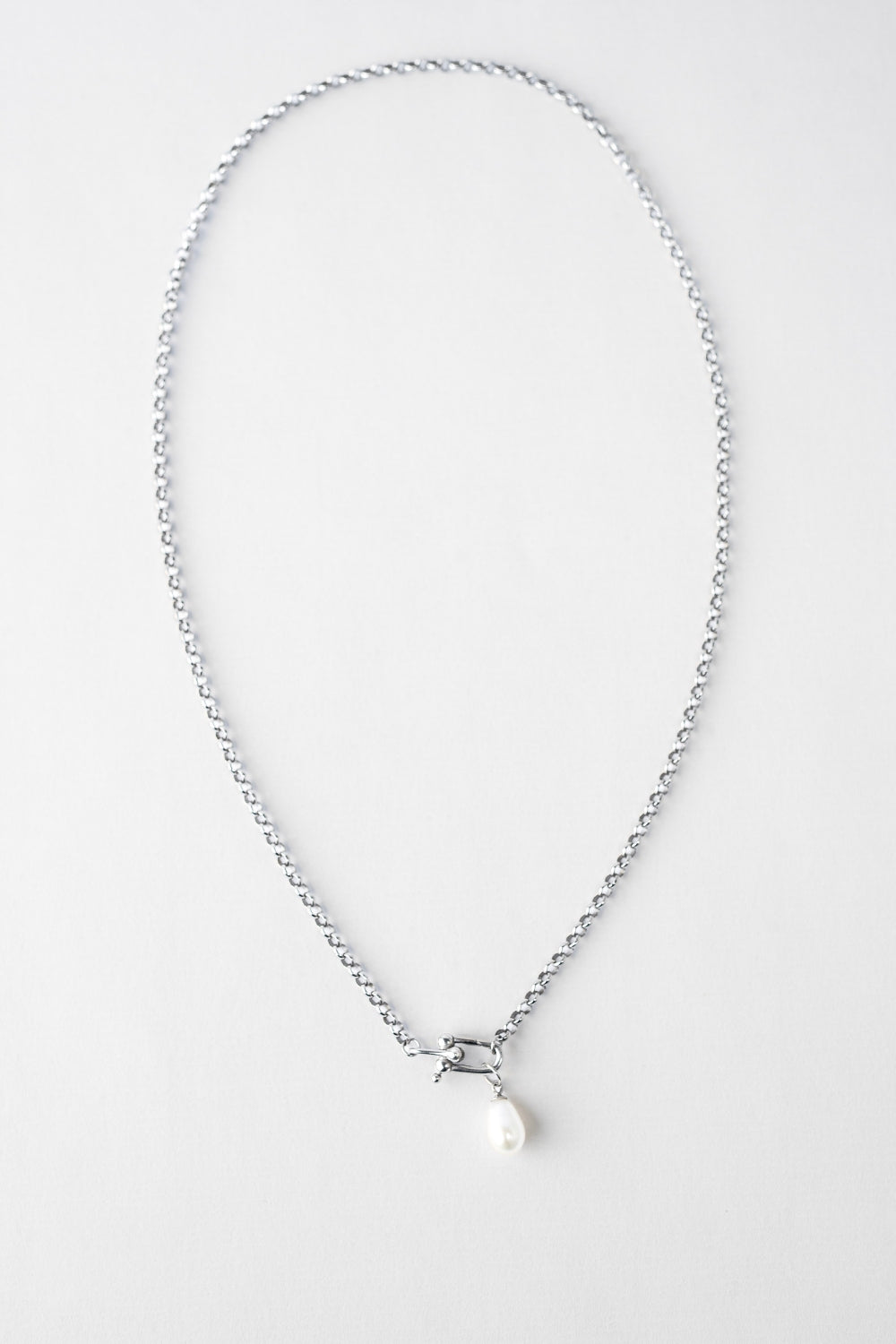 Droplet Pearl Pendant Necklace | Sterling Silver