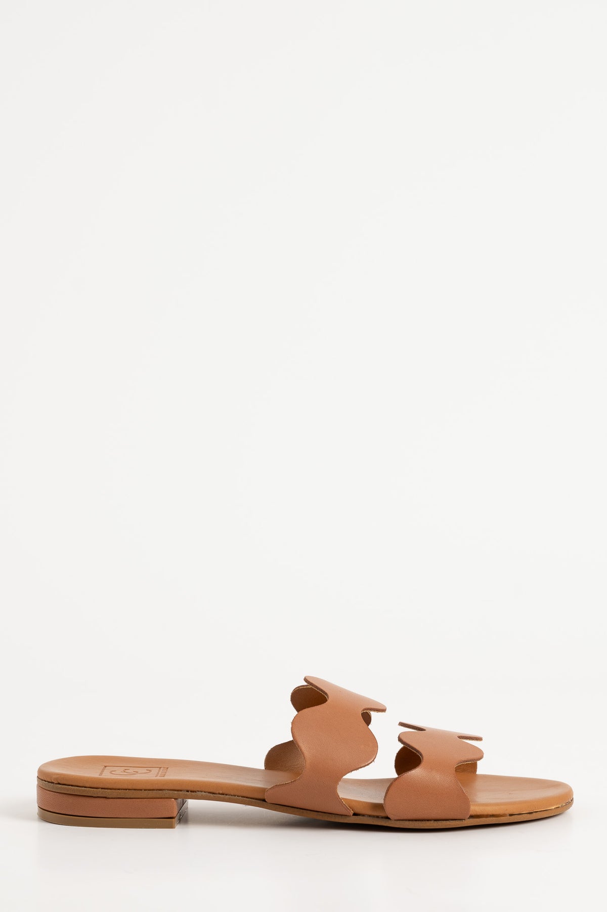 Flat Sandal Wave | Light Brown Calf Leather