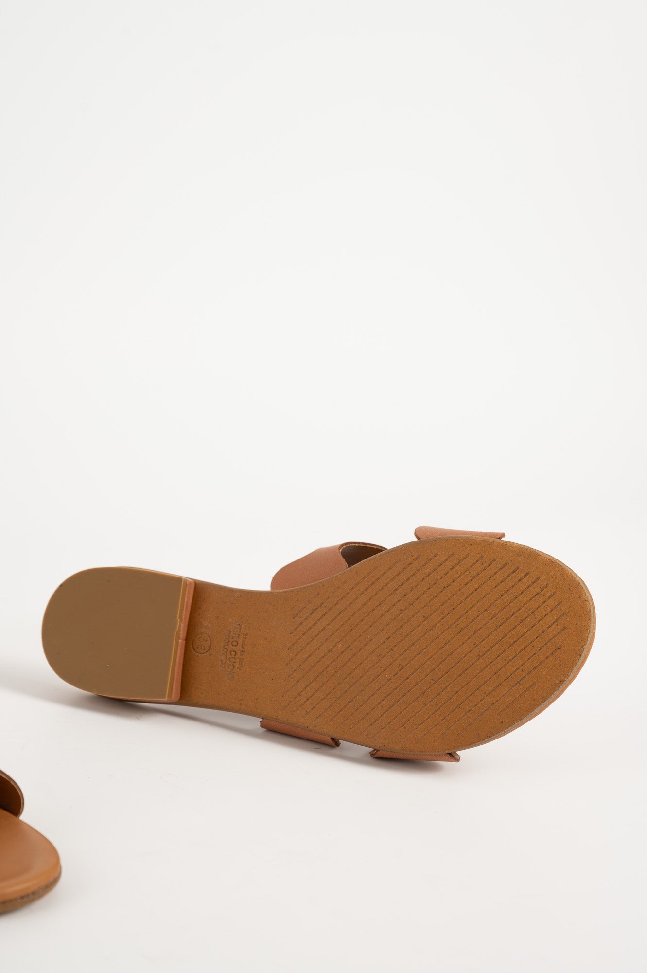 Flat Sandal Wave | Light Brown Calf Leather