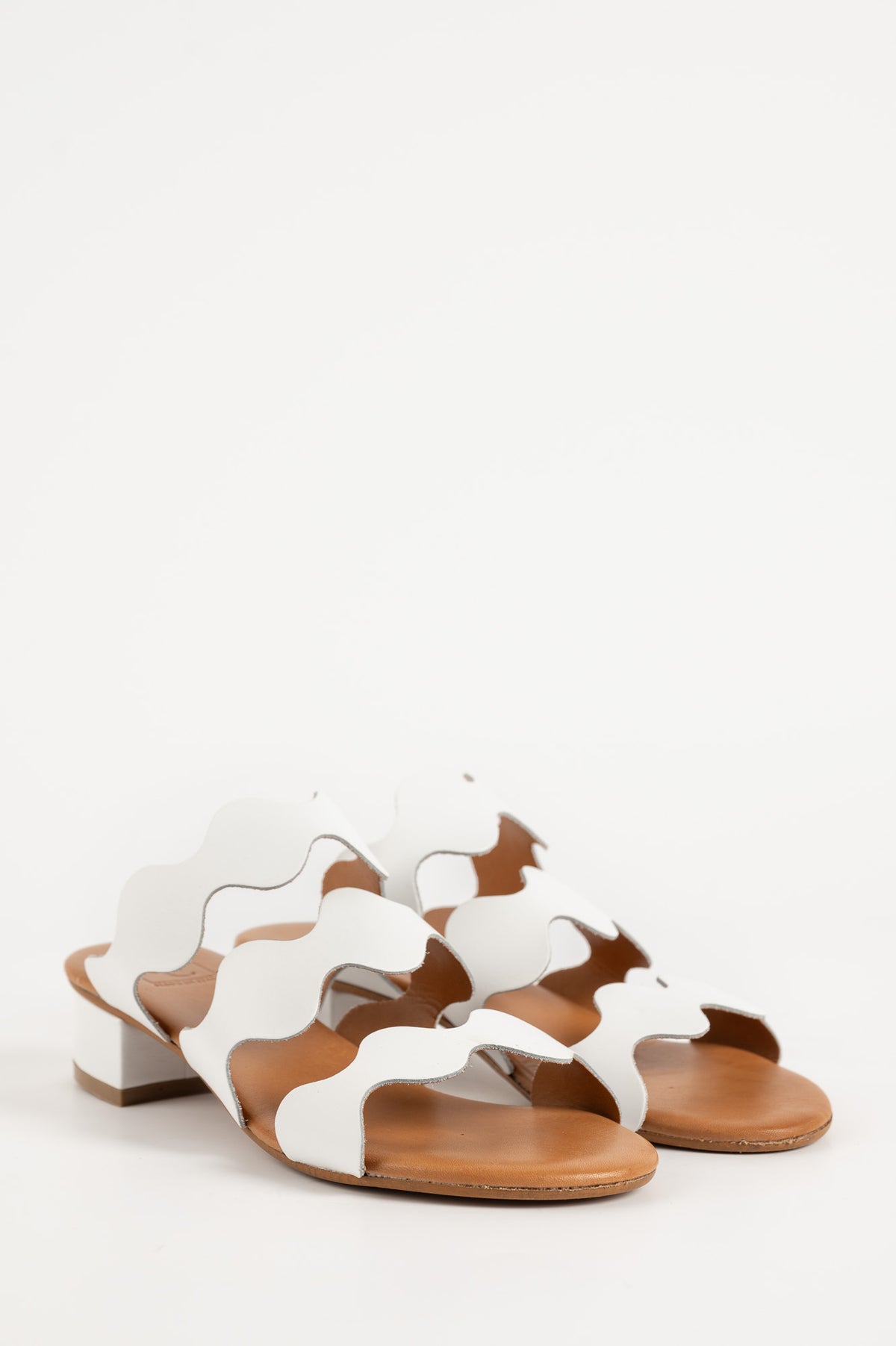 Heeled Sandal Wave | White Nappa Leather