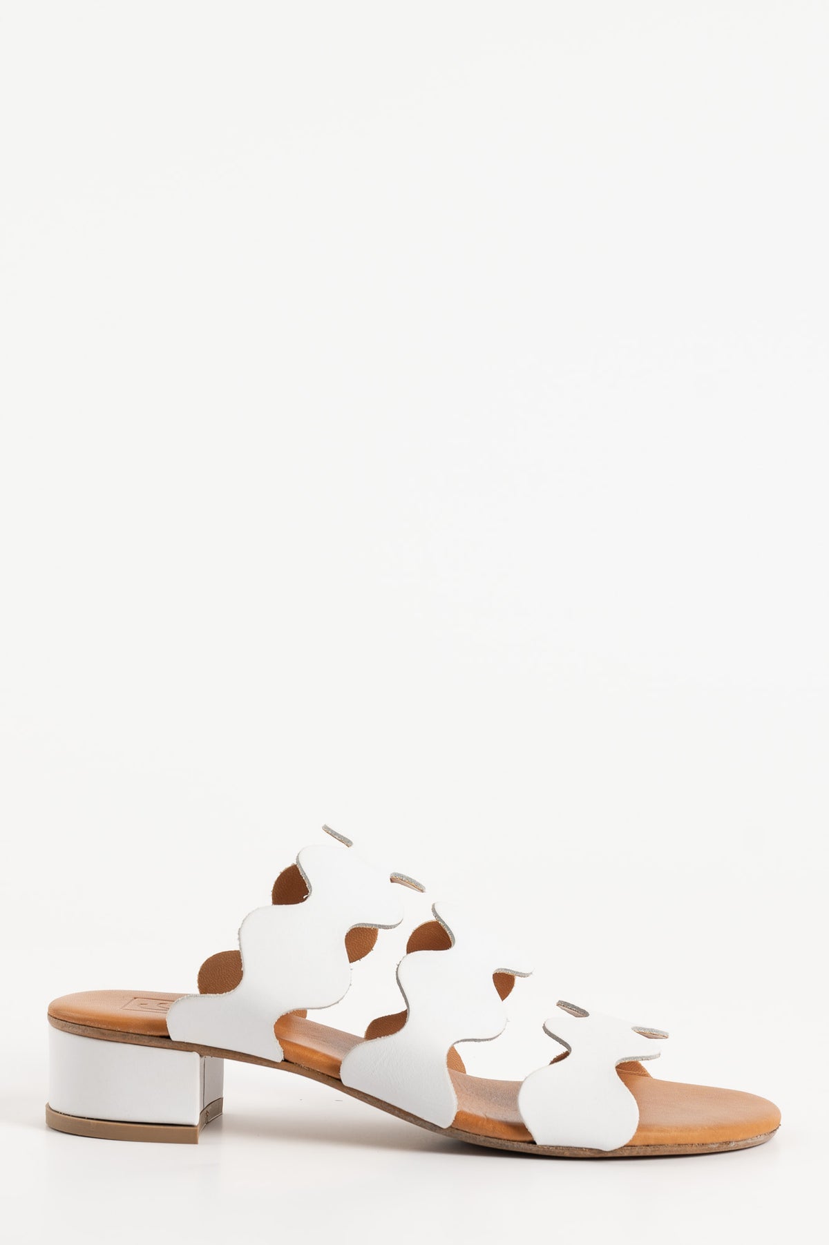 Heeled Sandal Wave | White Nappa Leather