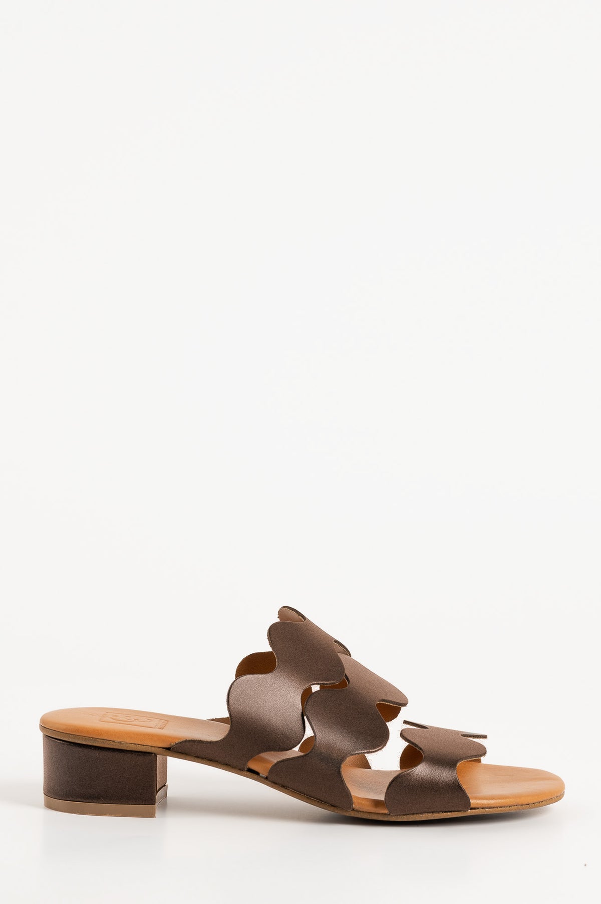 Heeled Sandal Wave | Dark Brown Calf Leather