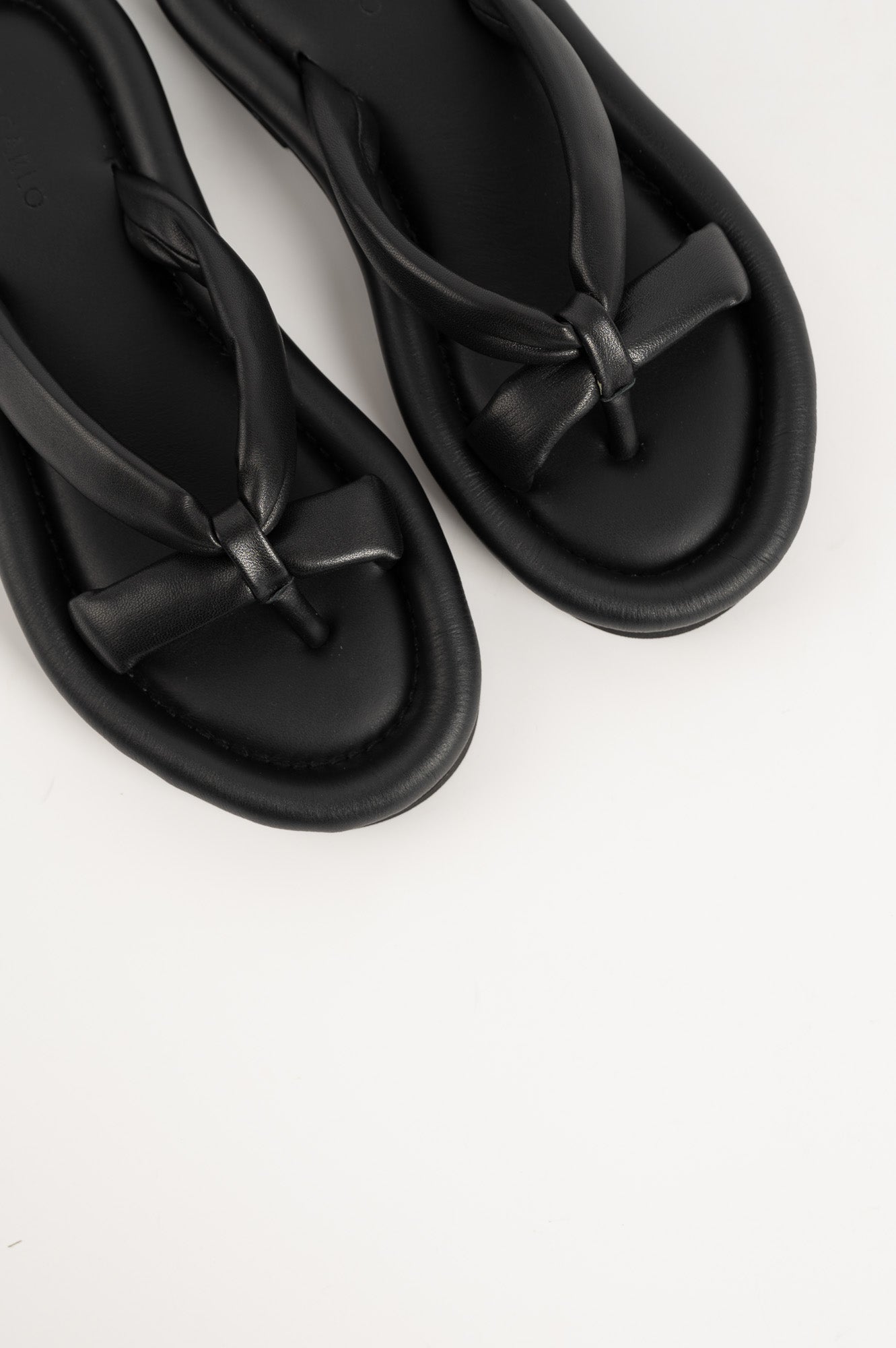 Slide-in Sandal Fluffy | Black Nappa Leather