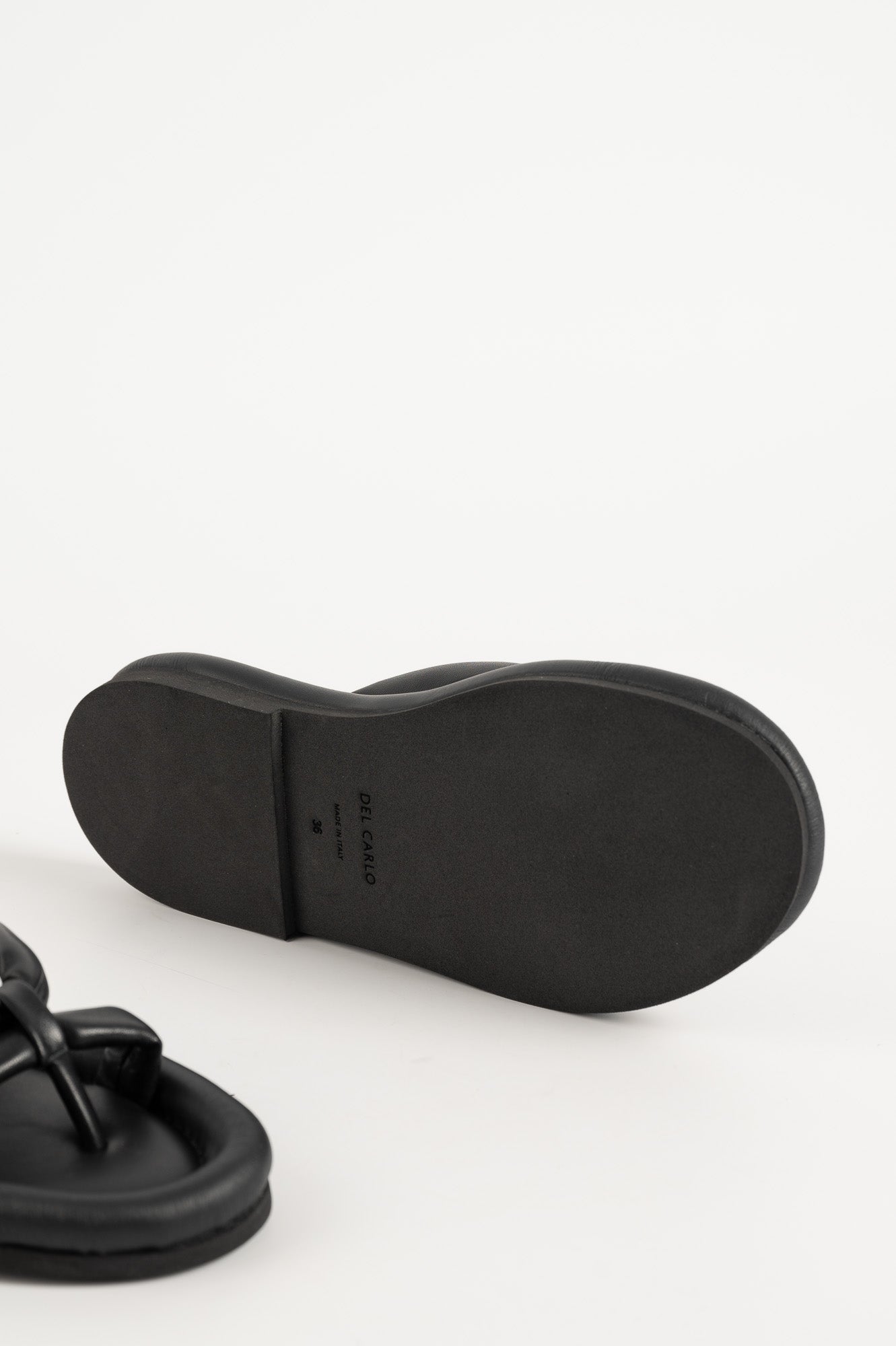 Slide-in Sandal Fluffy | Black Nappa Leather