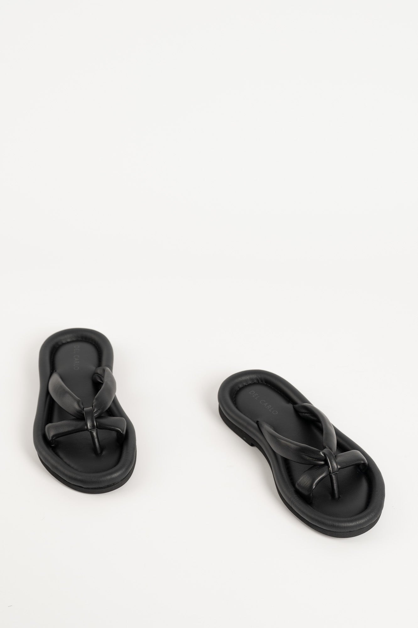 Slide-in Sandal Fluffy | Black Nappa Leather