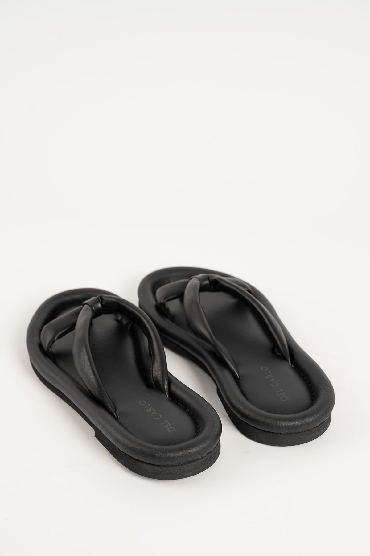 Slide-in Sandal Fluffy | Black Nappa Leather