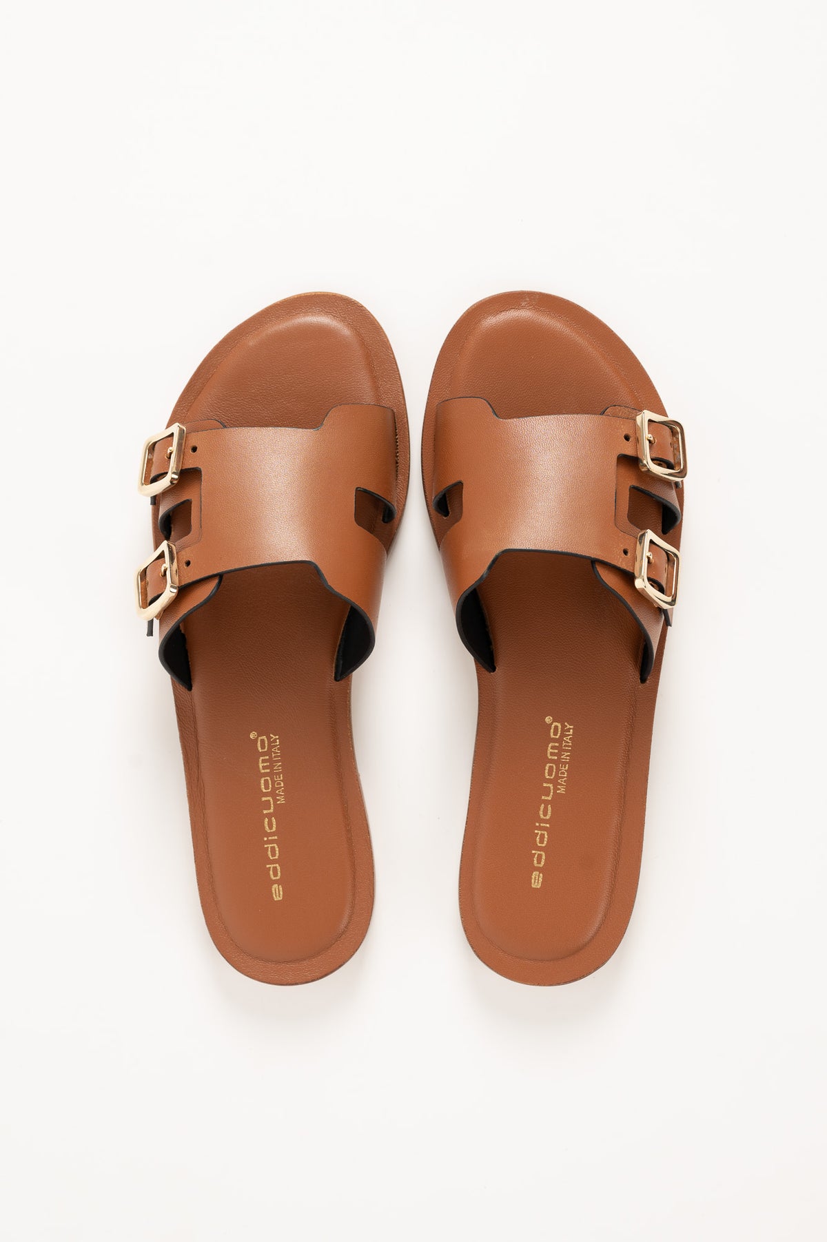 Belted Sandal | Tan Brown Calf Leather