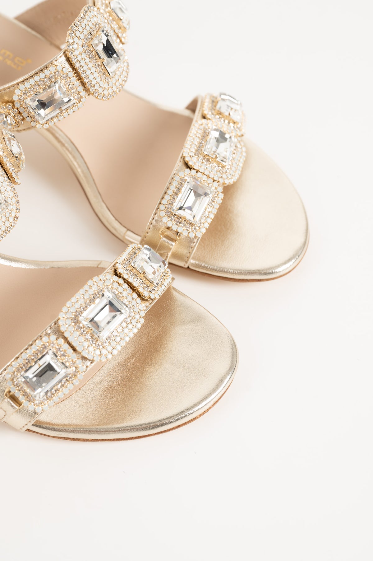 Jeweled Sandal | Platino Nappa Leather