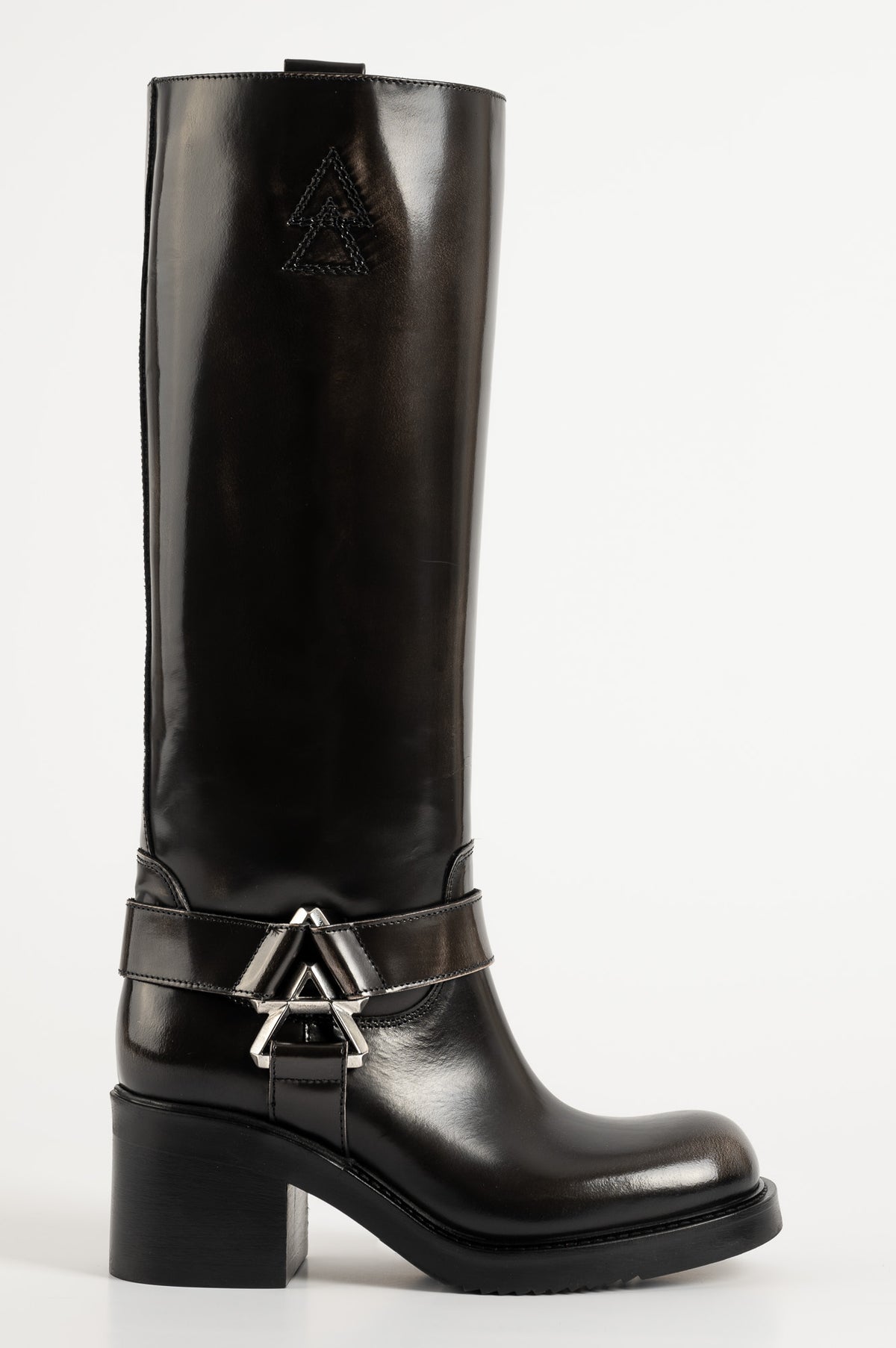 Glossy High Boot Sahara | Dusty Black Abrasivato