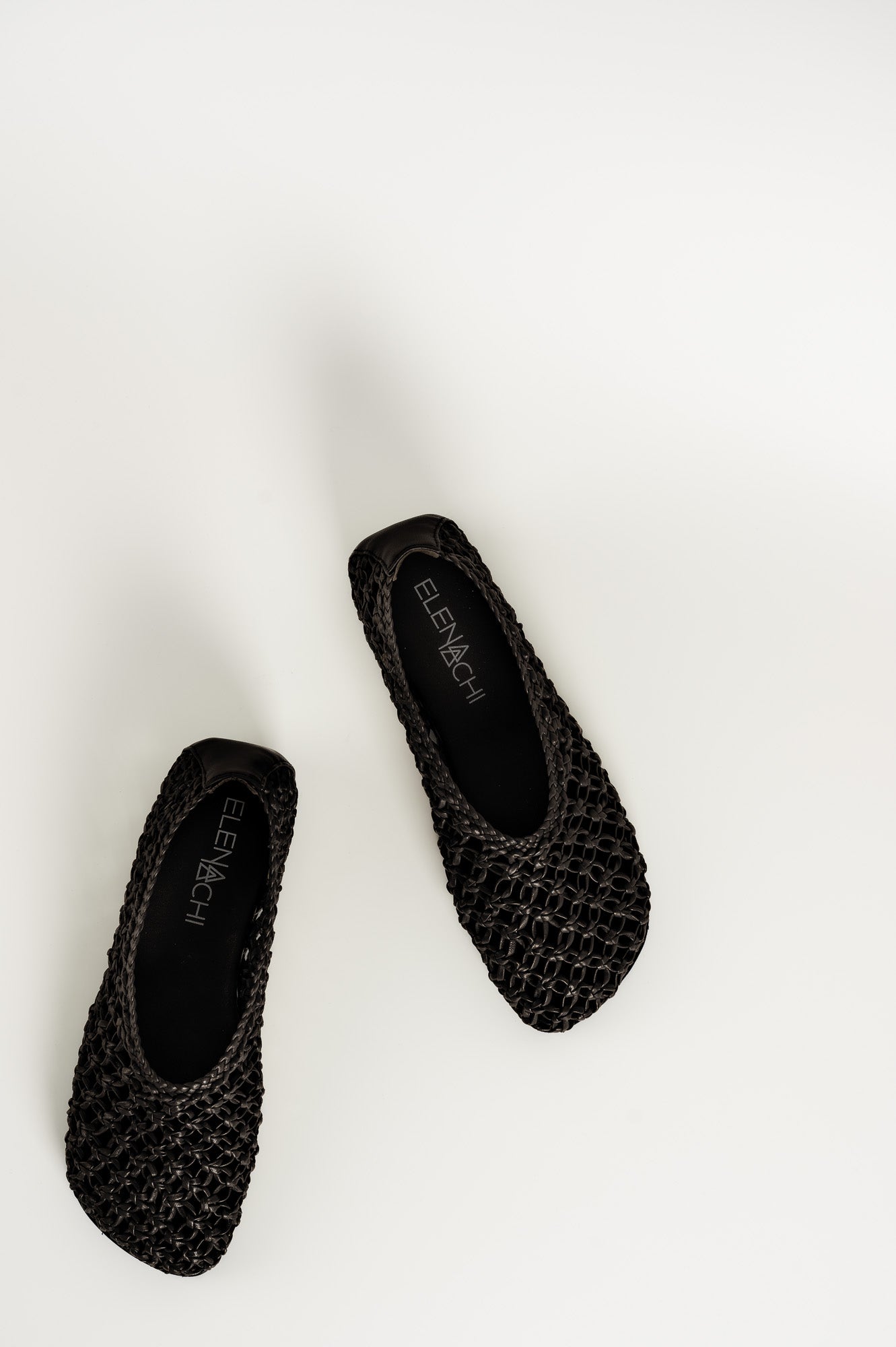 Flat Ballerina Ame 157 | Svart Virkat Skinn