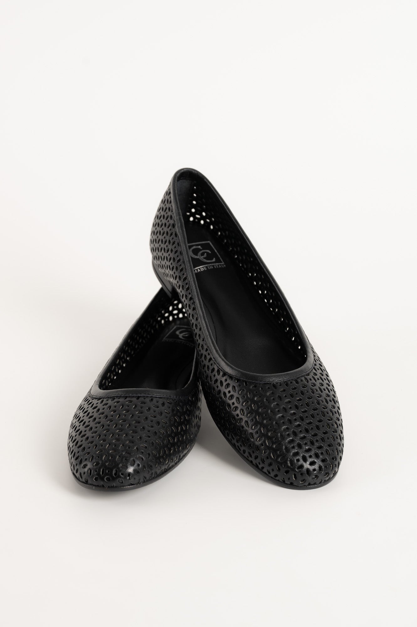Ballet Flat Ayla | Black Perforated Leather