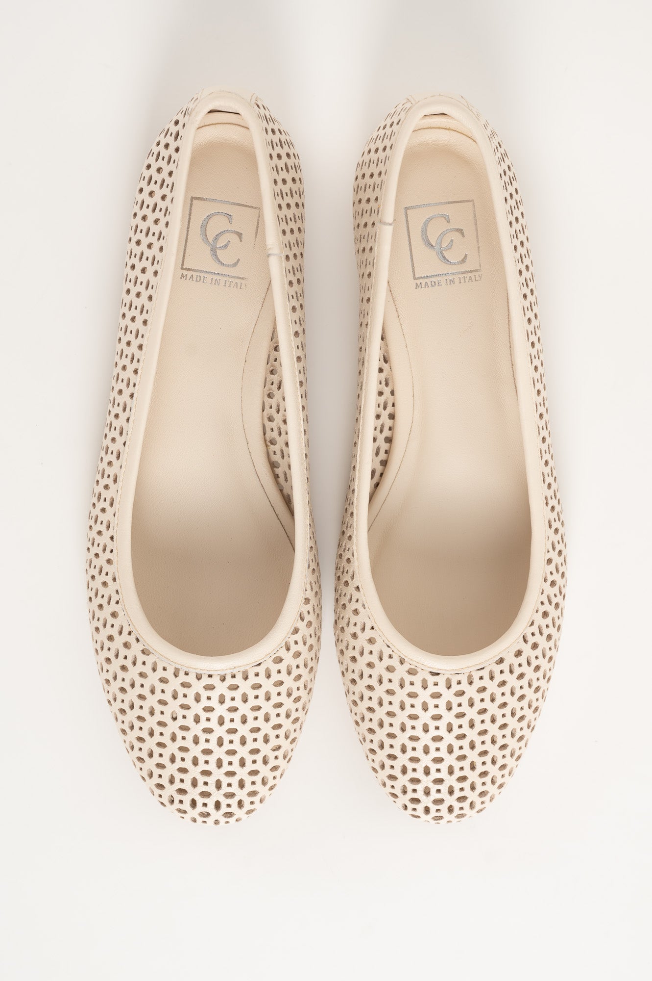 Flat Ballerina Ayla 058 | White Leather