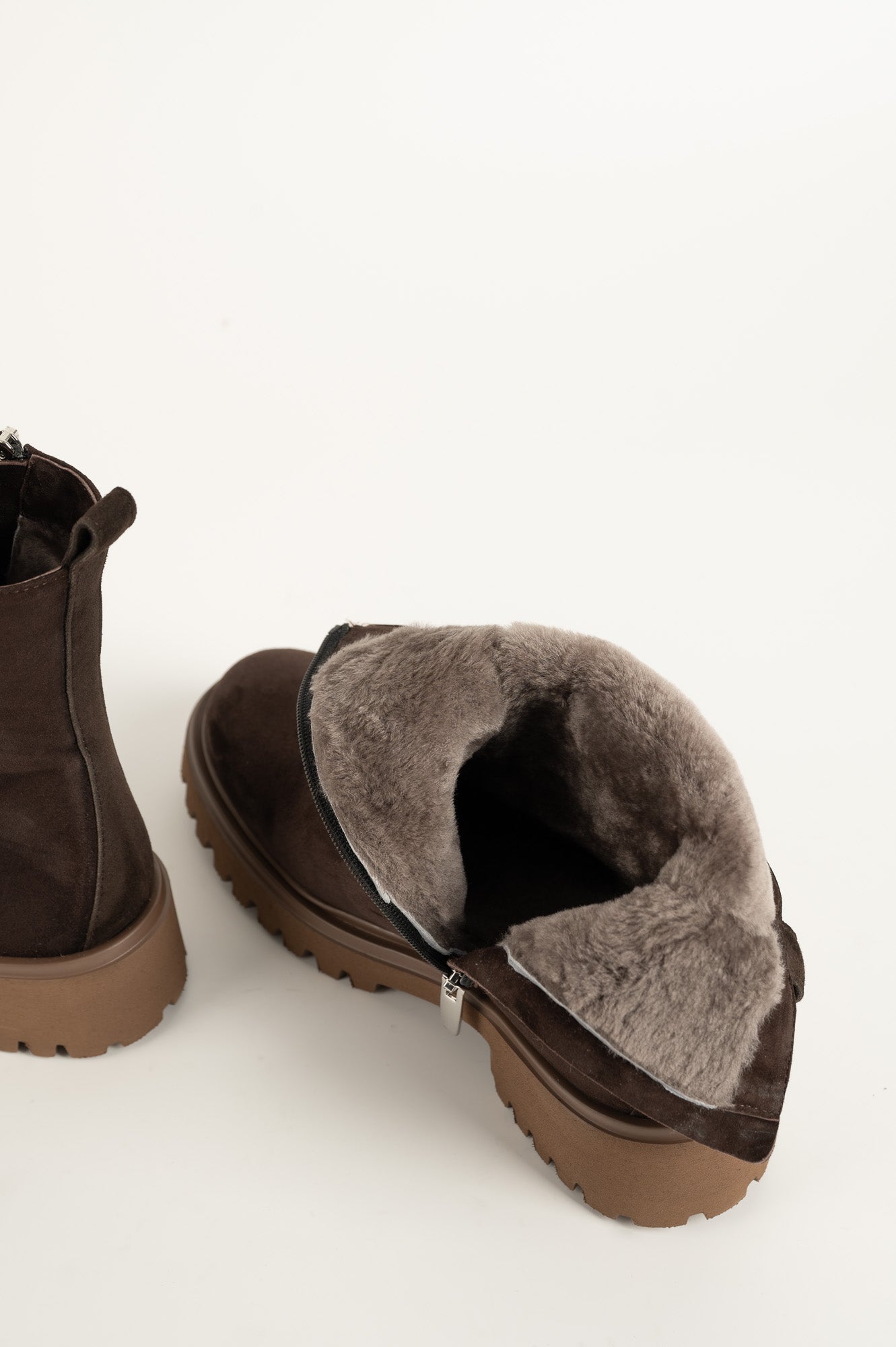 Shearling Boot Luna | Brown Suede