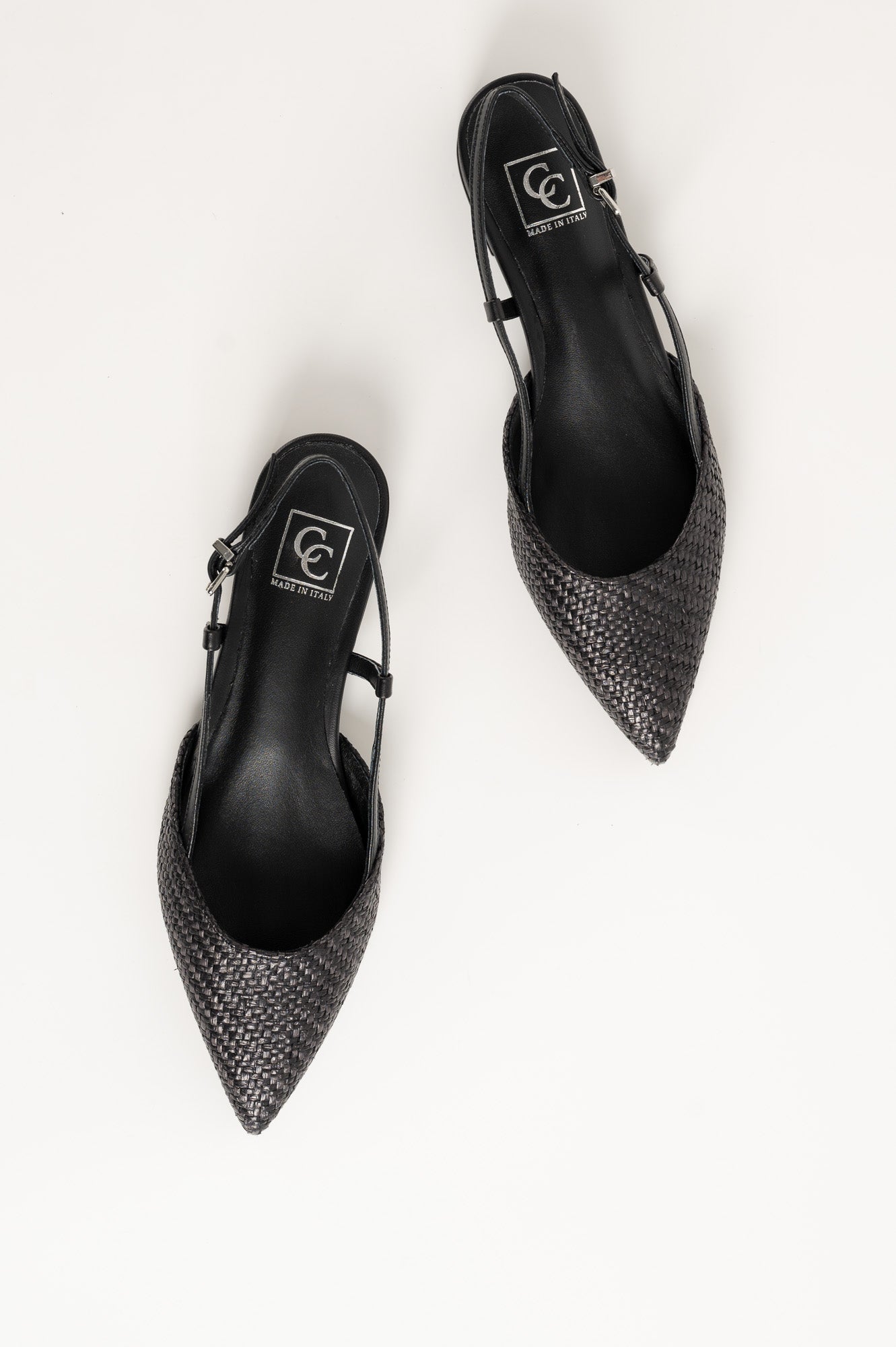 Slingback Flat Julia 264 | Black Raffia