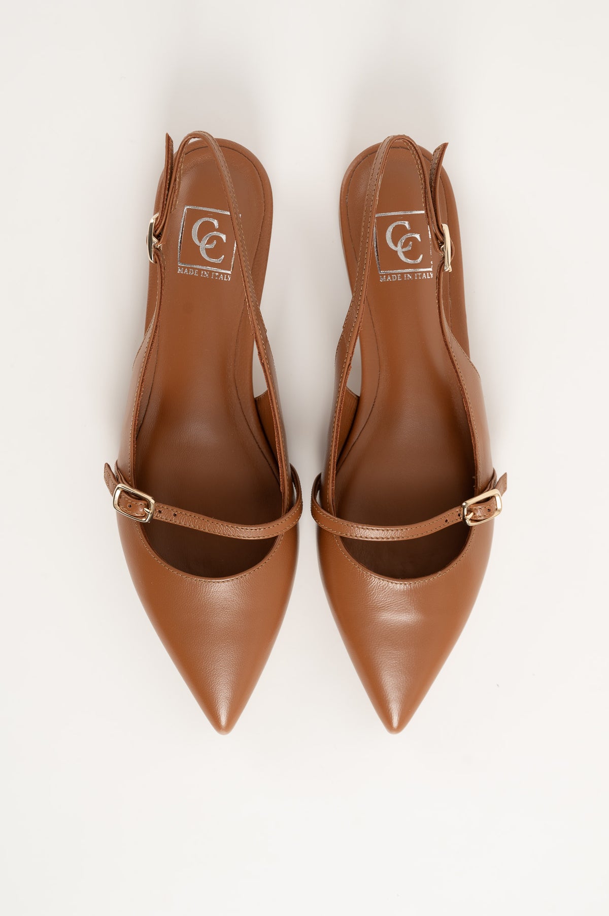 Slingback Flat Clara 265 | Cognac Leather