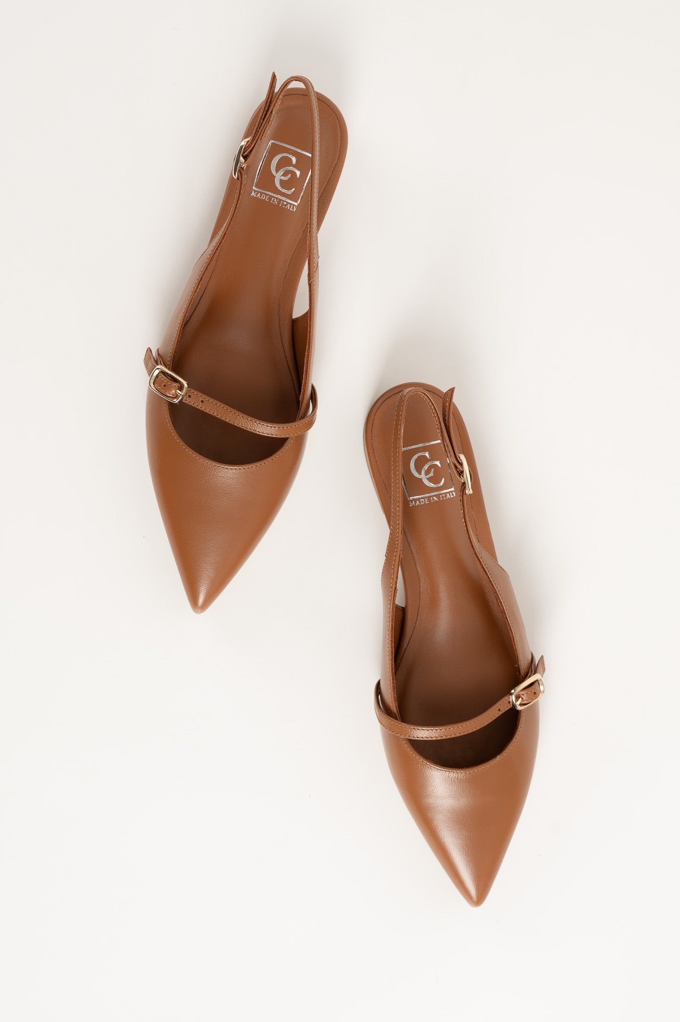 Slingback Flat Clara 265 | Cognac Leather