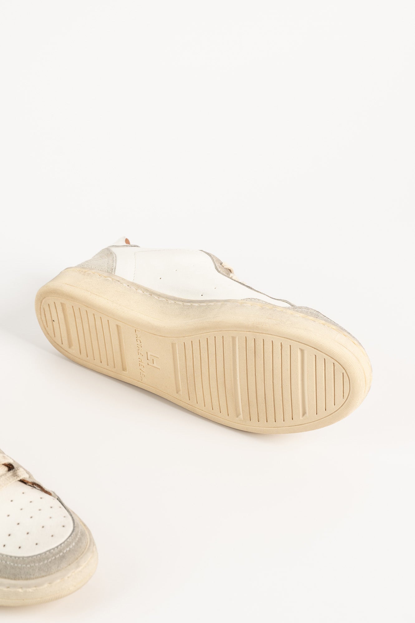 Signature Sneaker | Vintage White Calf Leather & Suede