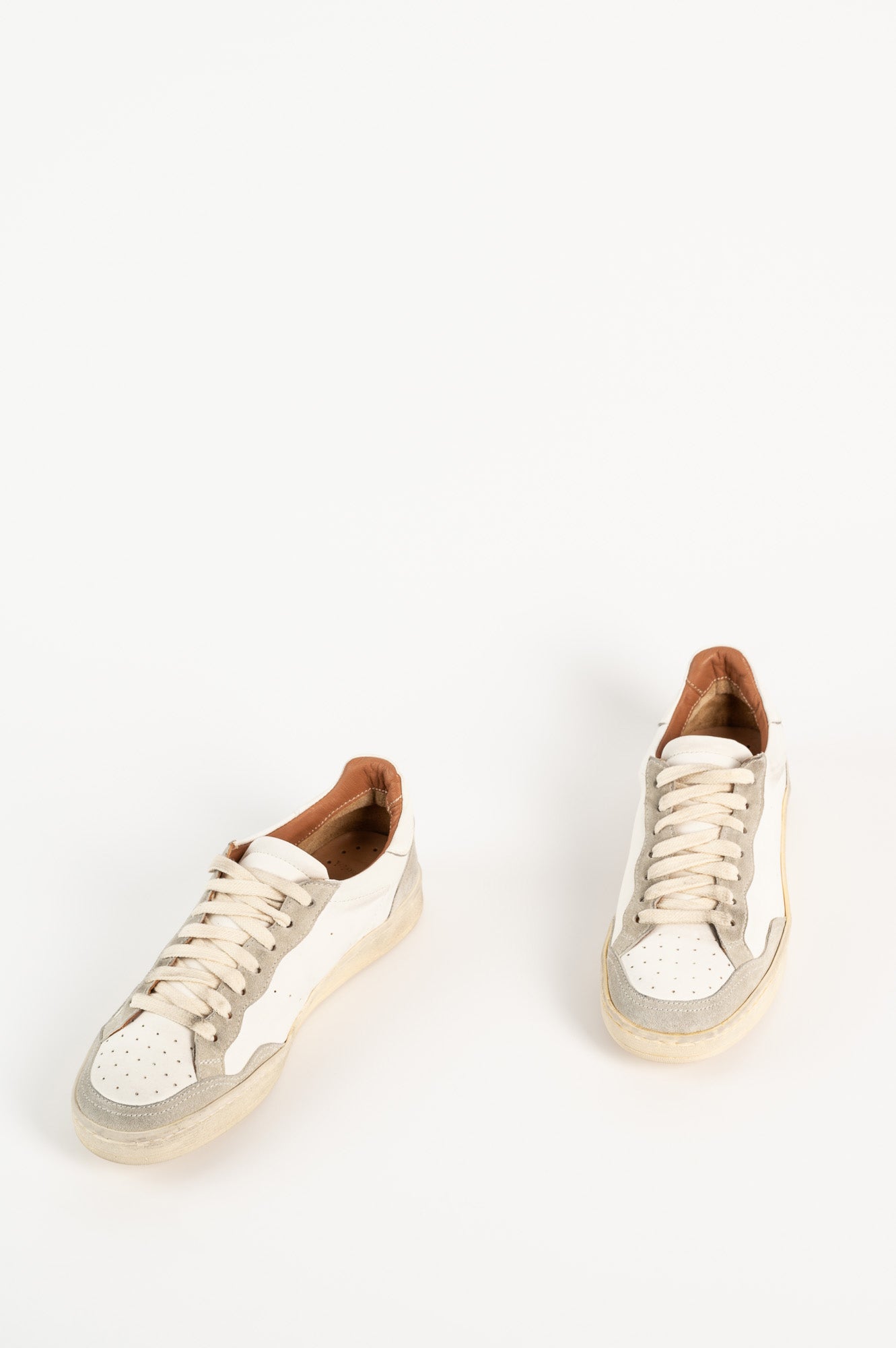 Signature Sneaker | Vintage White Calf Leather & Suede