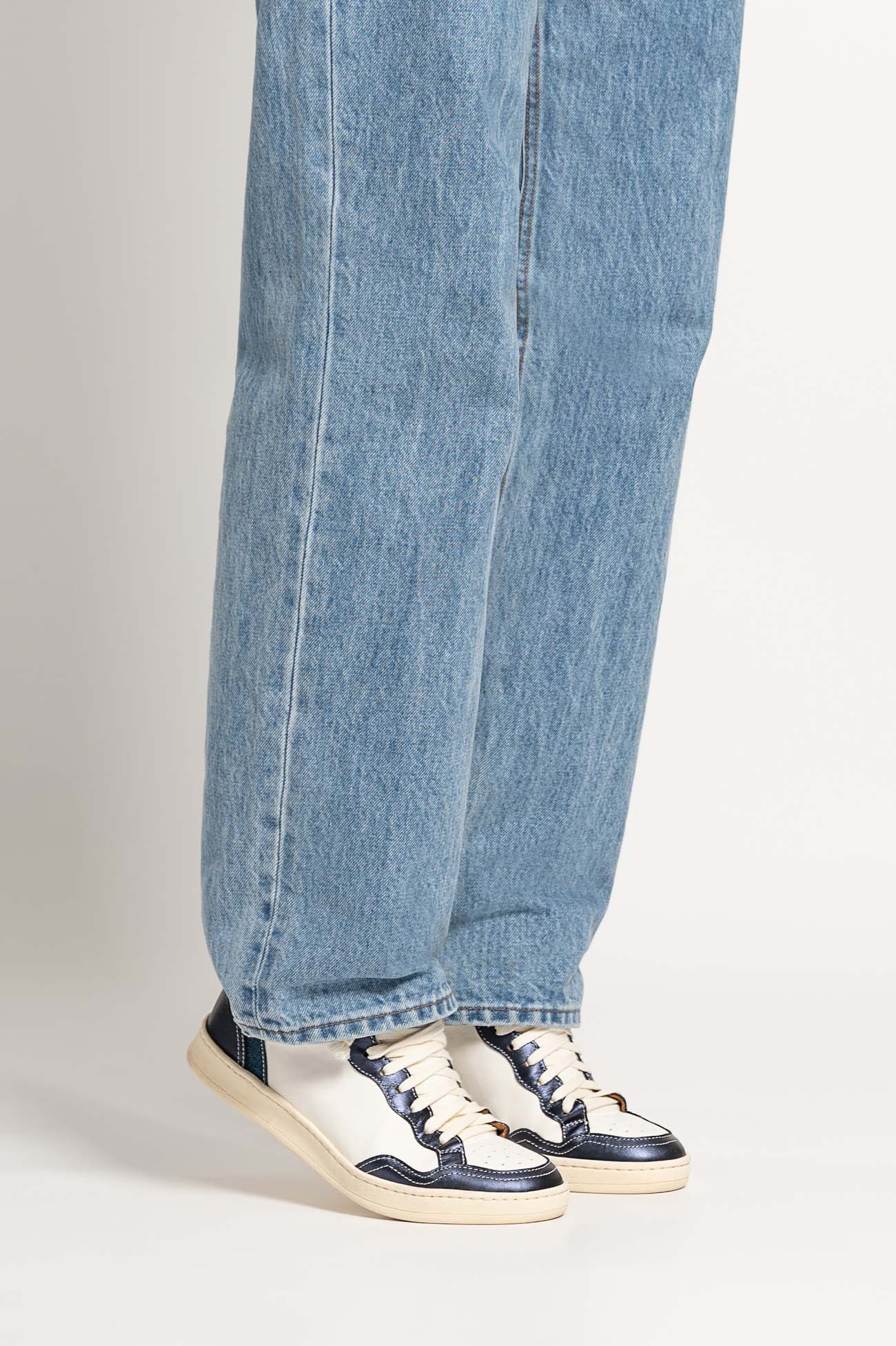Low-top Sneaker Rebecca | Deep Blue Metallic Leather