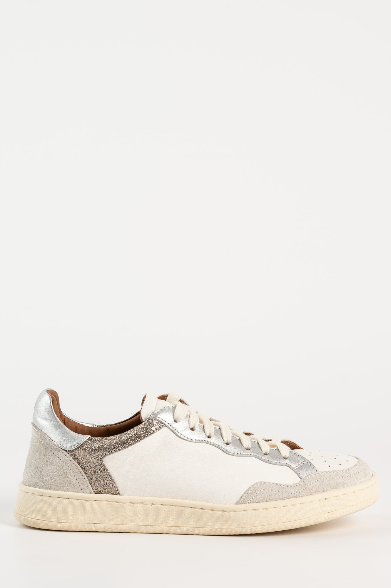 Low-top Sneaker Chiara | White Silver Leather