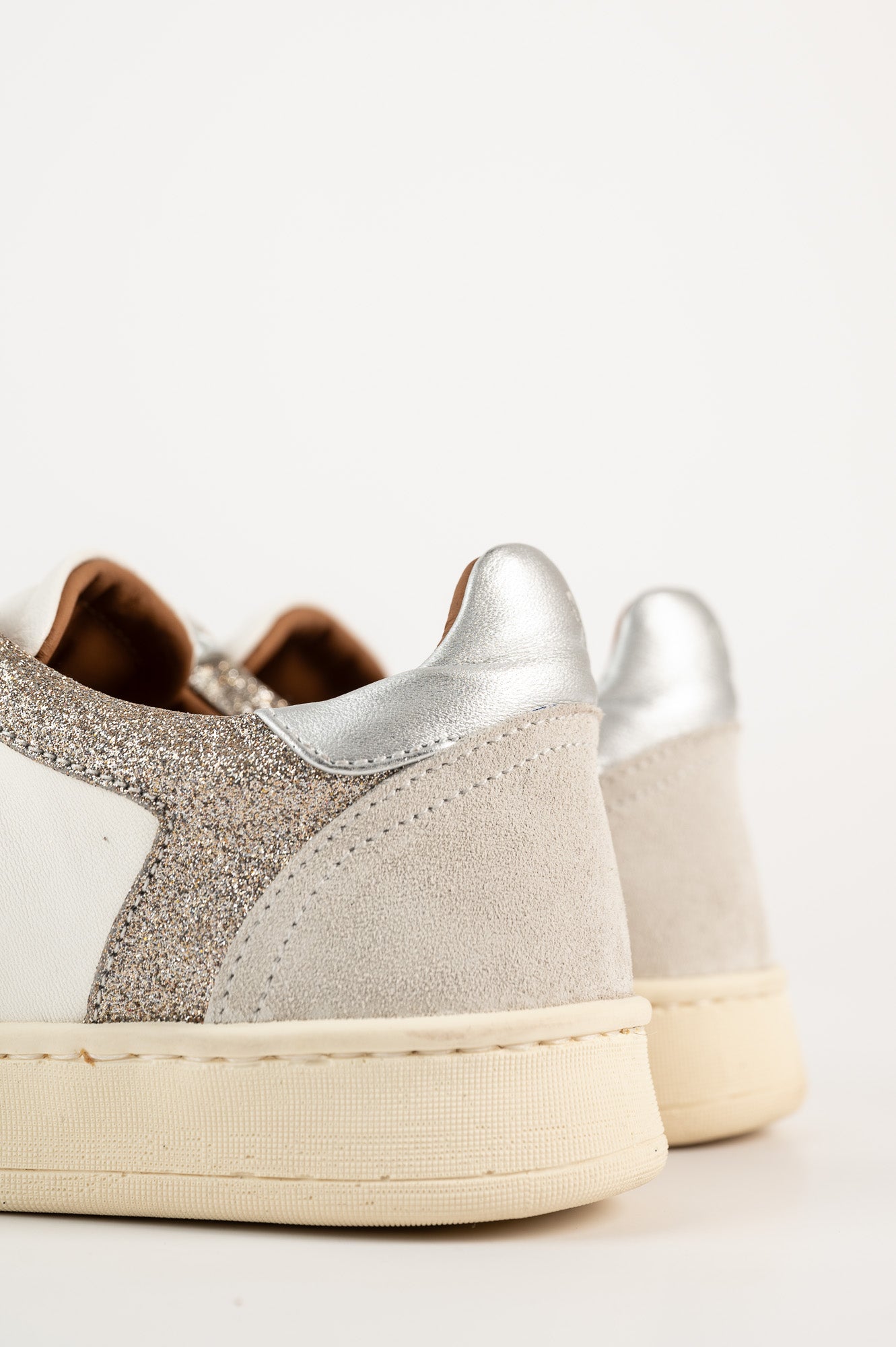Low-top Sneaker Chiara | White Silver Leather