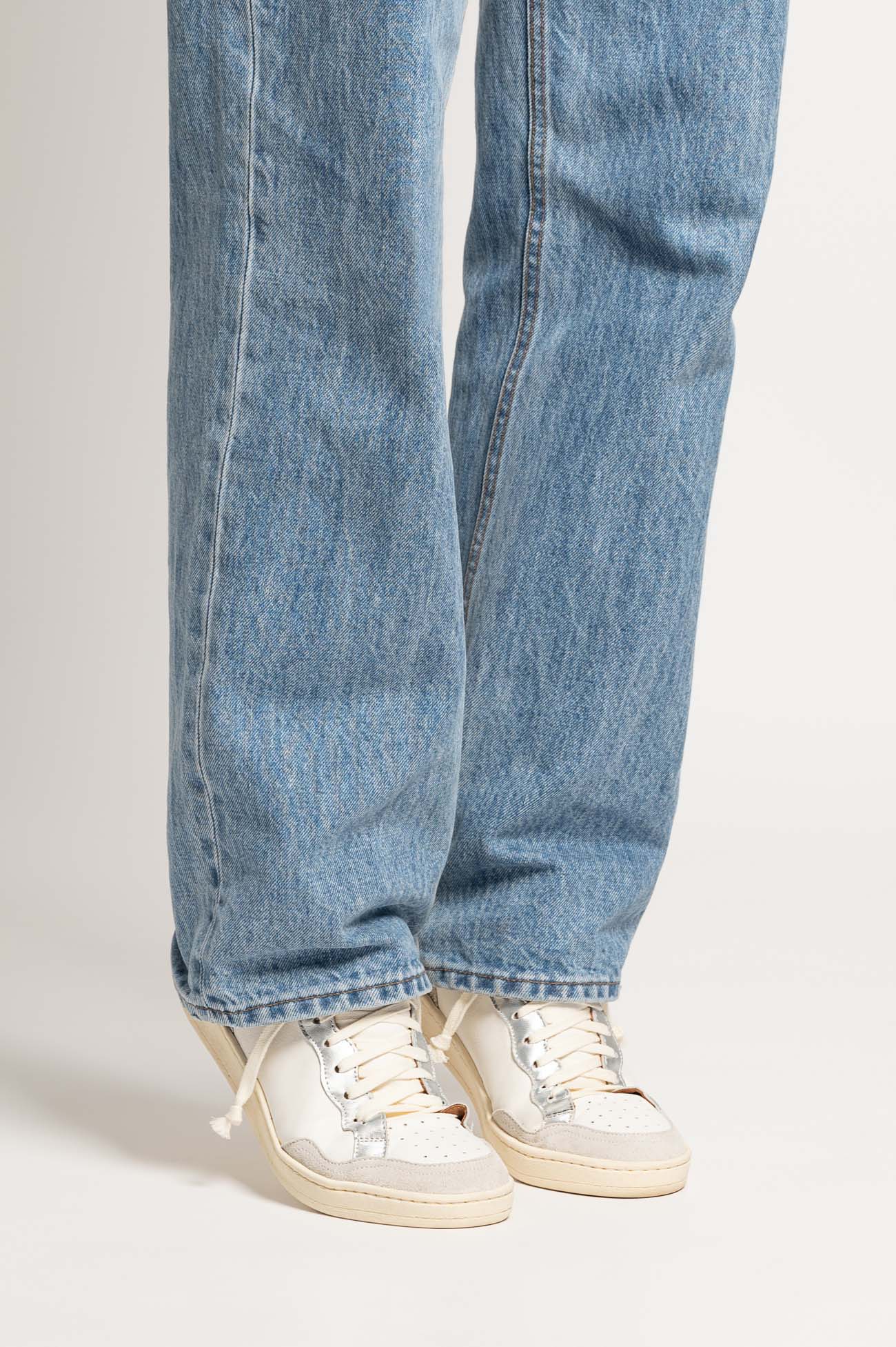 Low-top Sneaker Chiara | White Silver Leather
