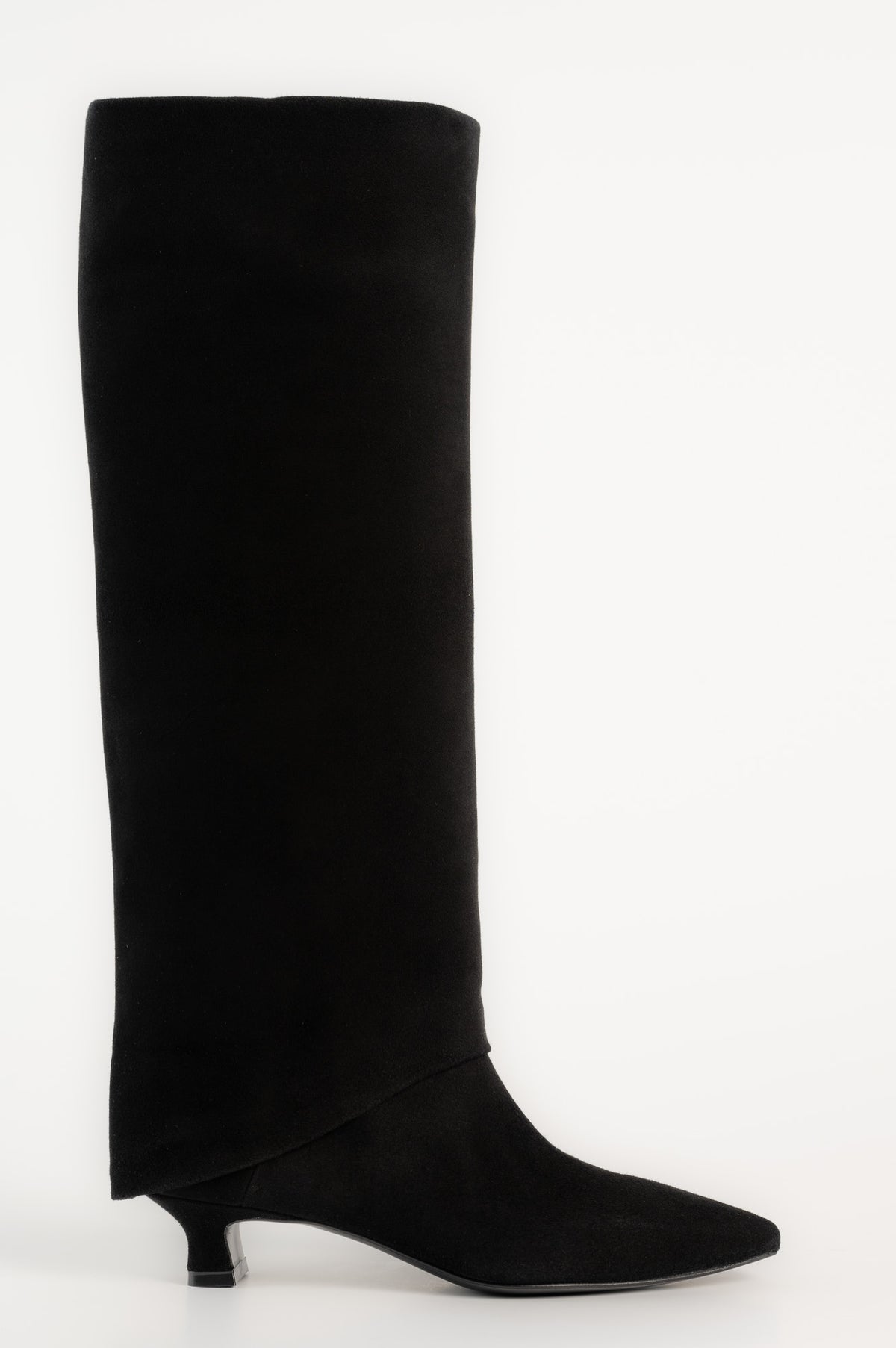Folded High Boot Bria | Black Suede