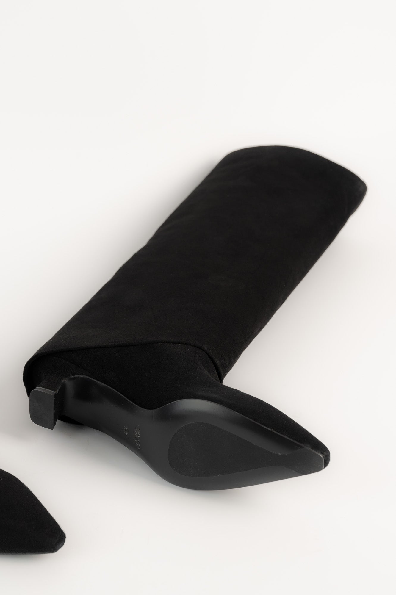 Folded High Boot Bria | Black Suede