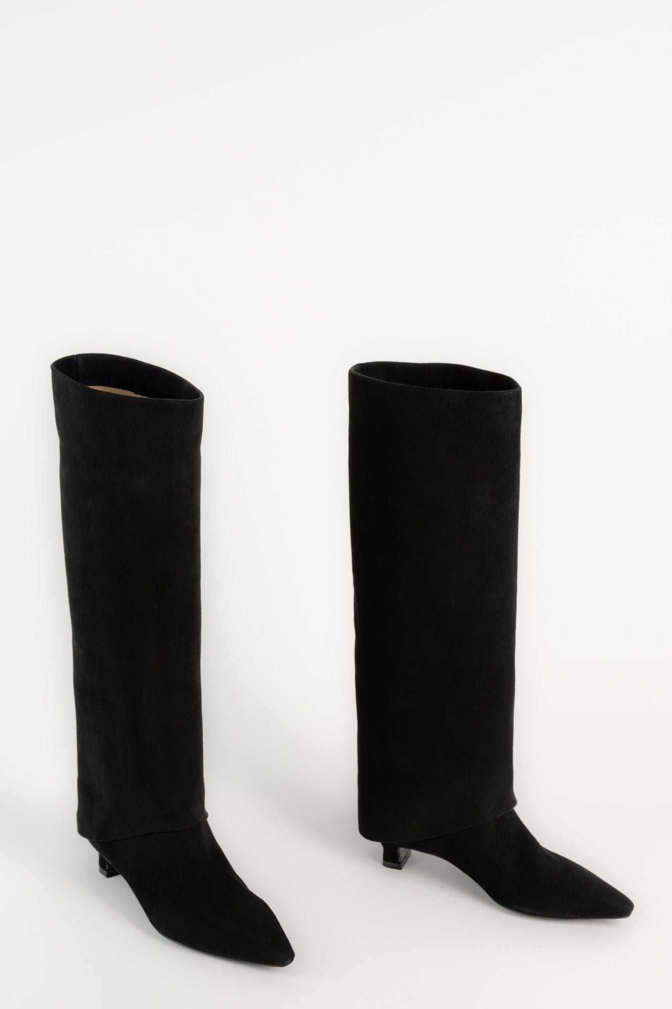 Folded High Boot Bria | Black Suede
