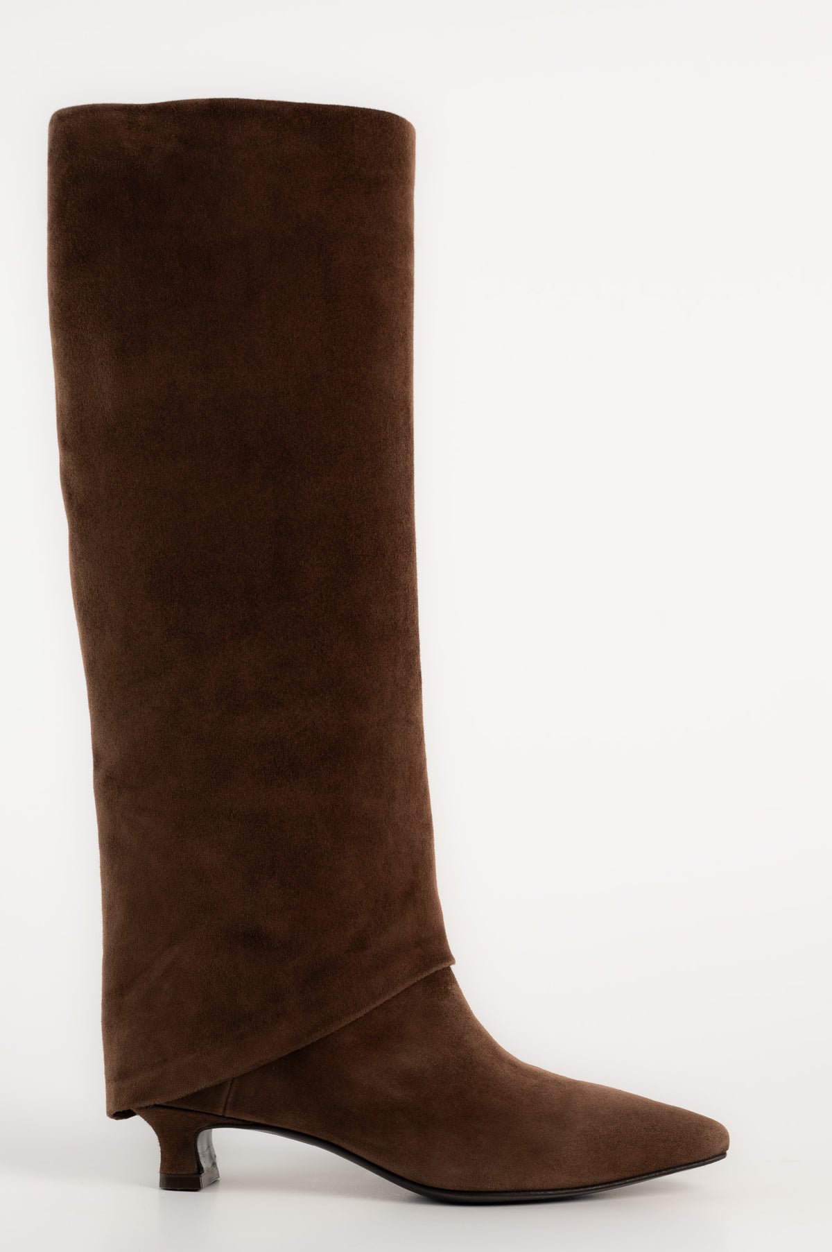 Folded High Boot Bria | Brown Suede