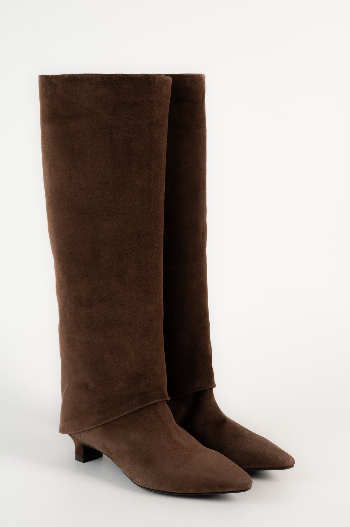 Folded High Boot Bria | Brown Suede