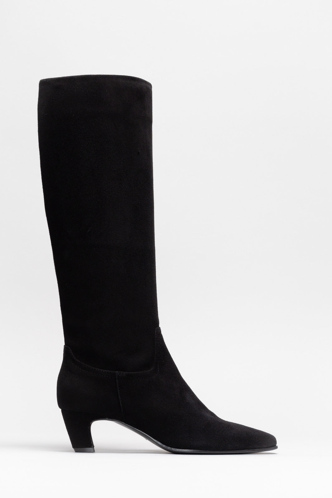Heeled High Boot Selene | Midnight Black Suede