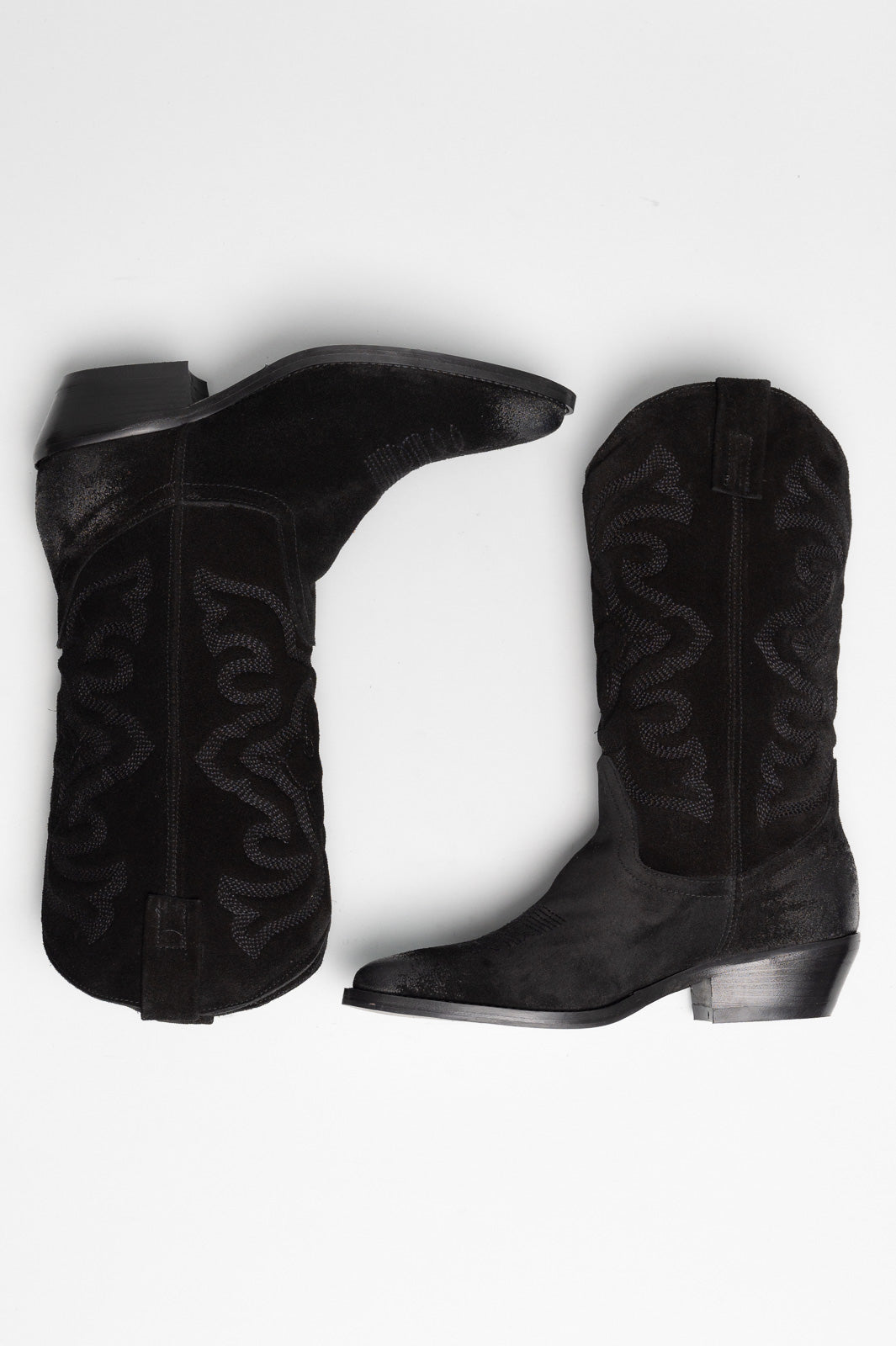 Western Boot Isabelle | Midnight Black Vintage Suede