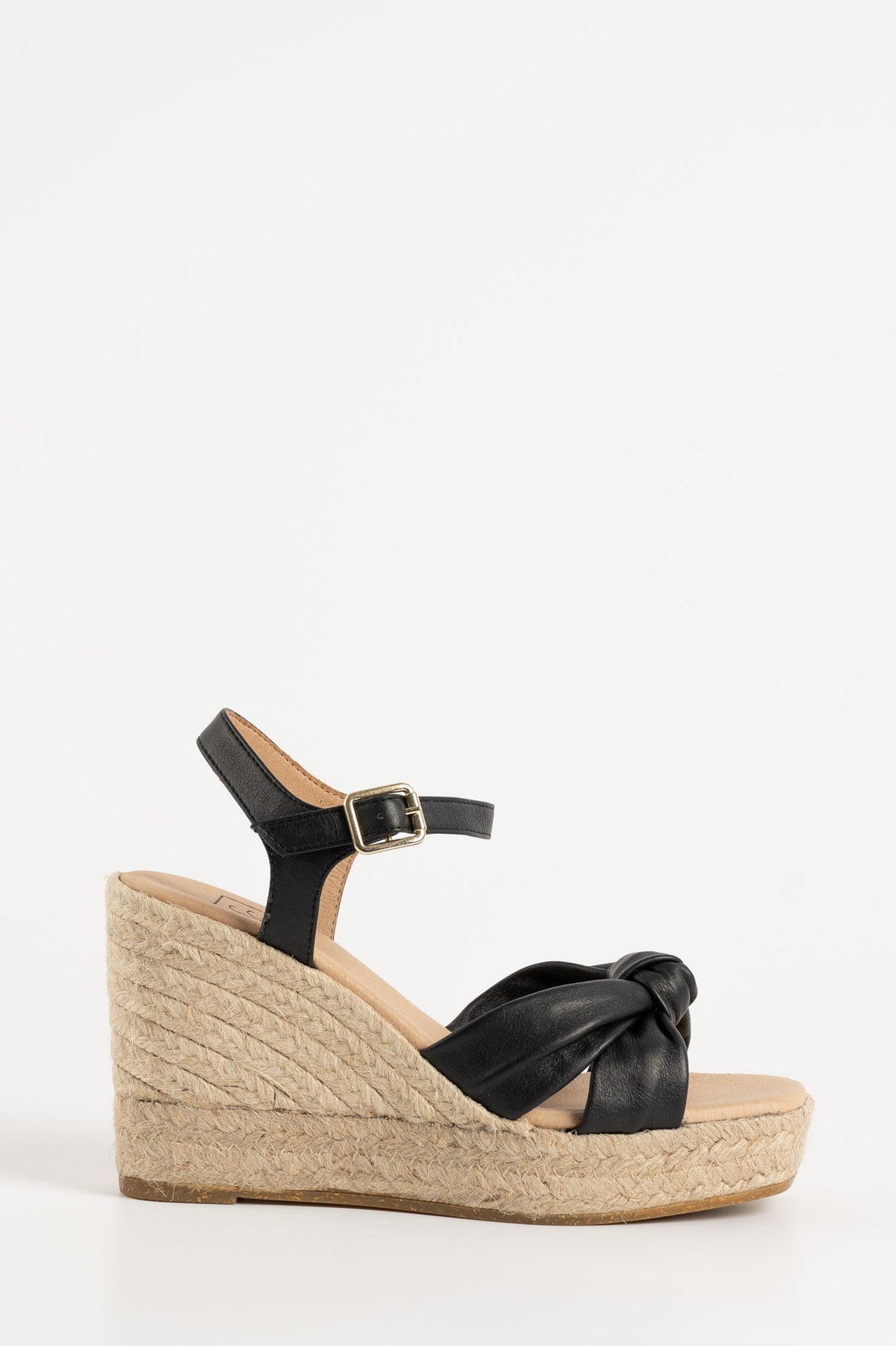 Espadrille Wedge Venice | Black Nappa Leather