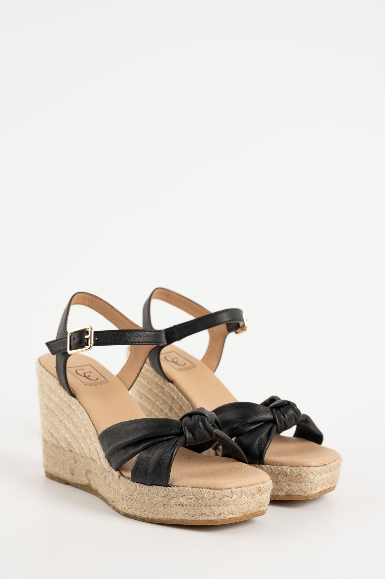 Espadrille Wedge Venice | Black Nappa Leather