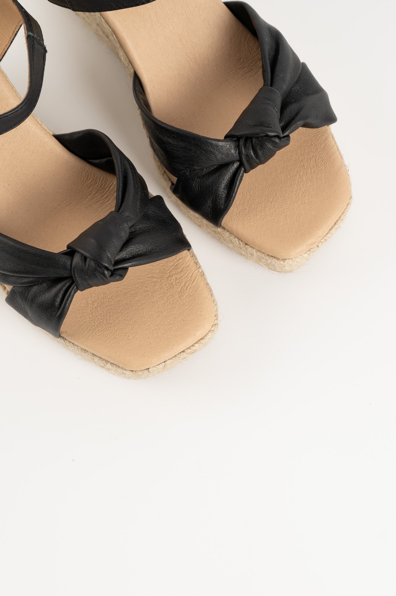 Espadrille Wedge Venice | Black Nappa Leather