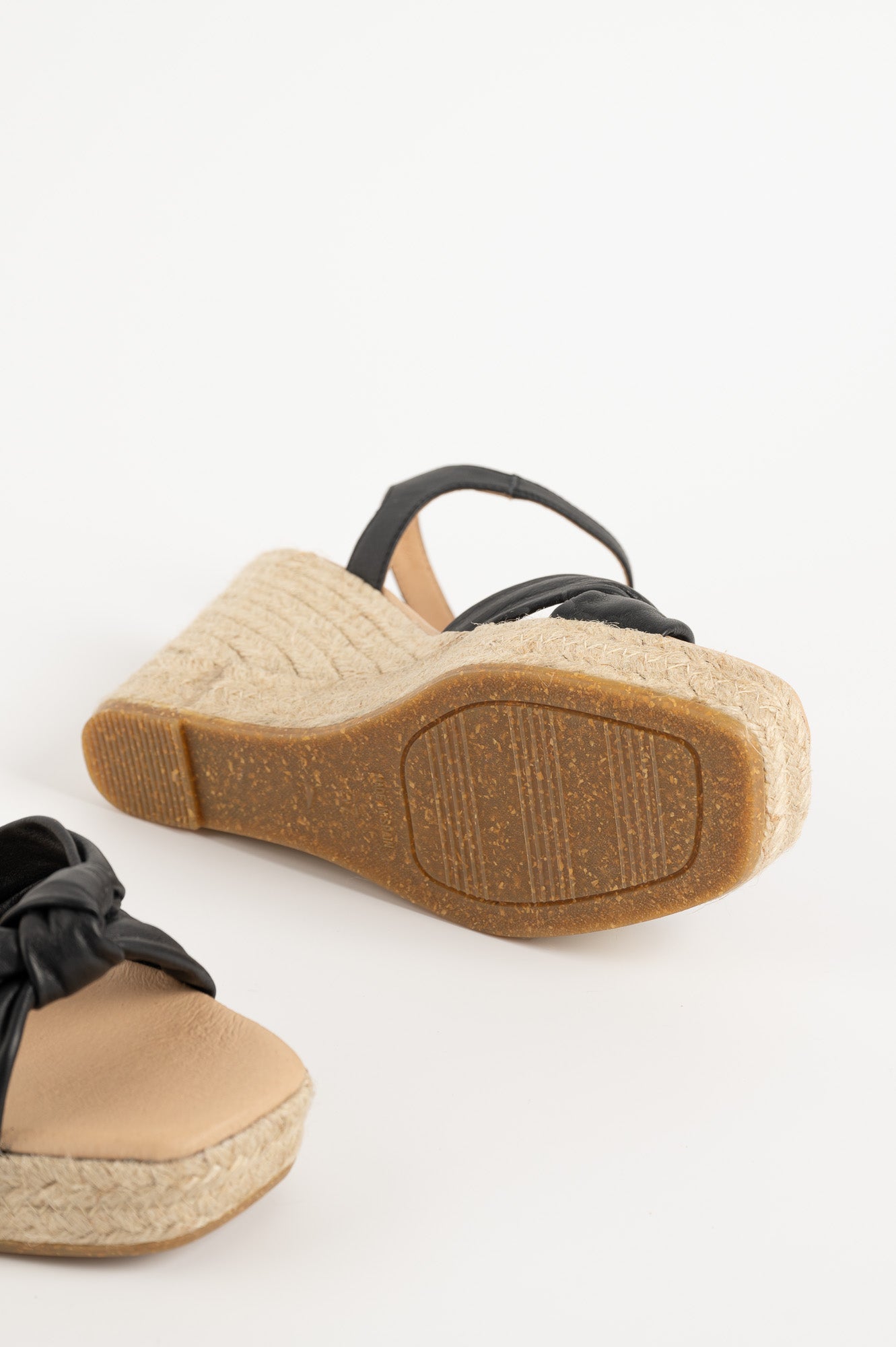 Espadrille Wedge Venice | Black Nappa Leather