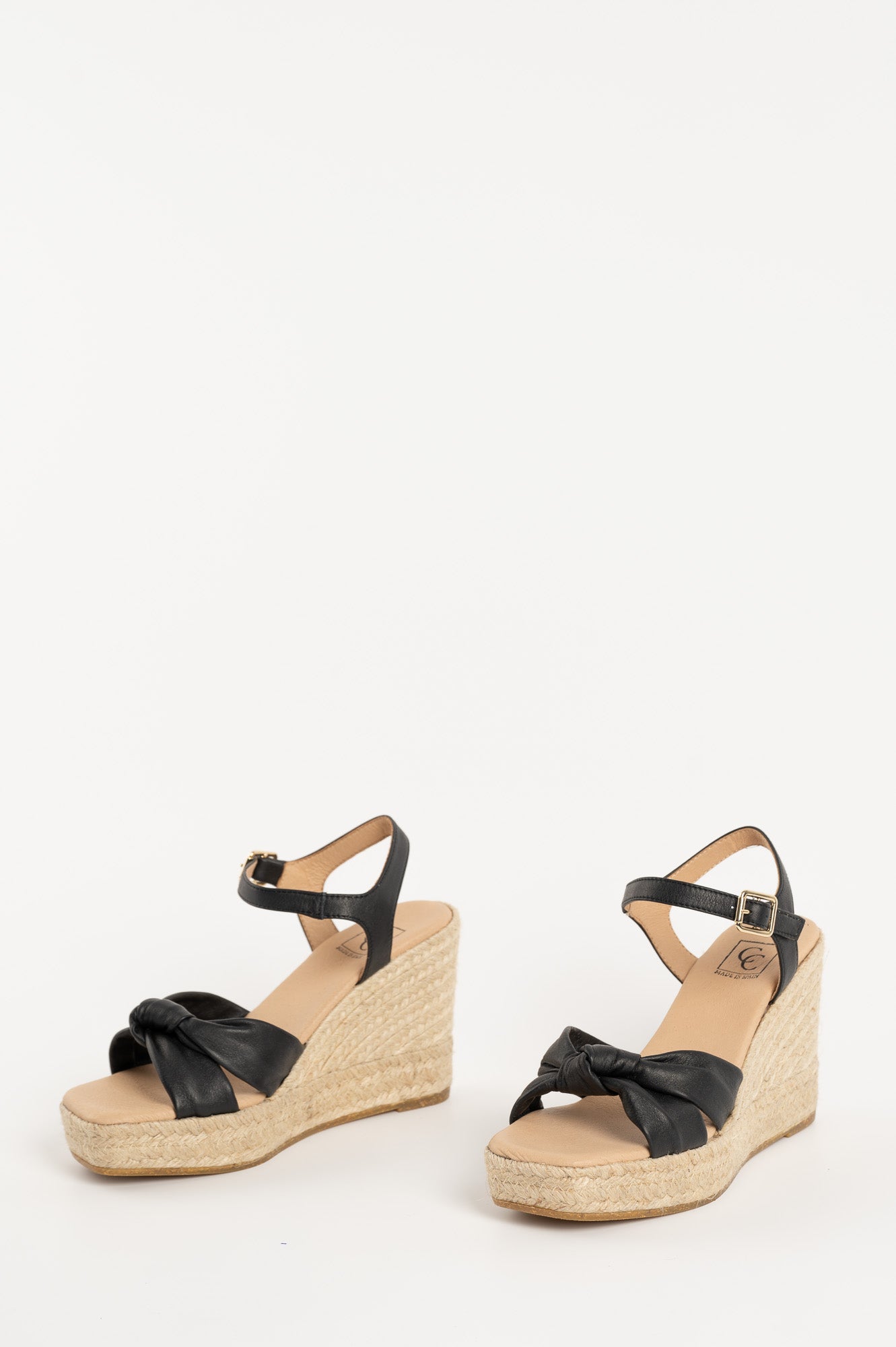 Espadrille Wedge Venice | Black Nappa Leather