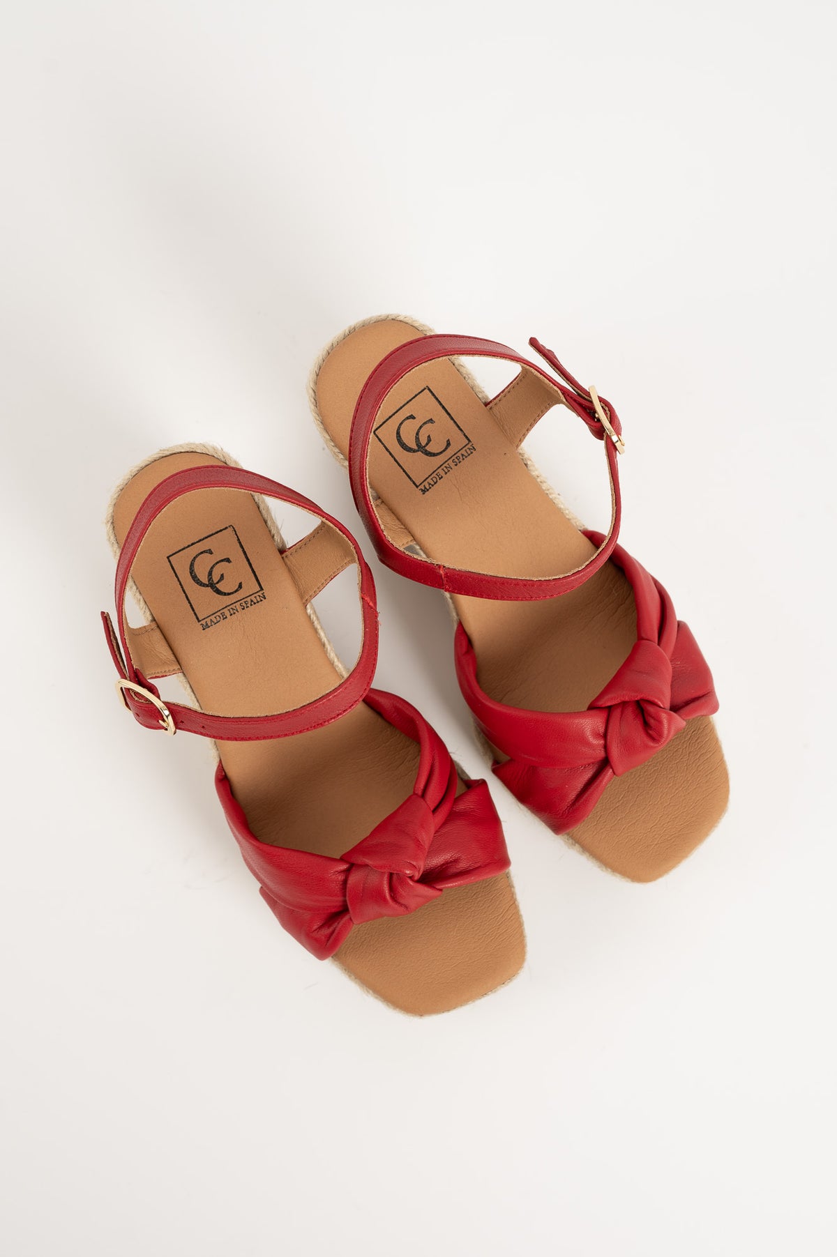 Espadrille Wedge Venice | Red Nappa Leather
