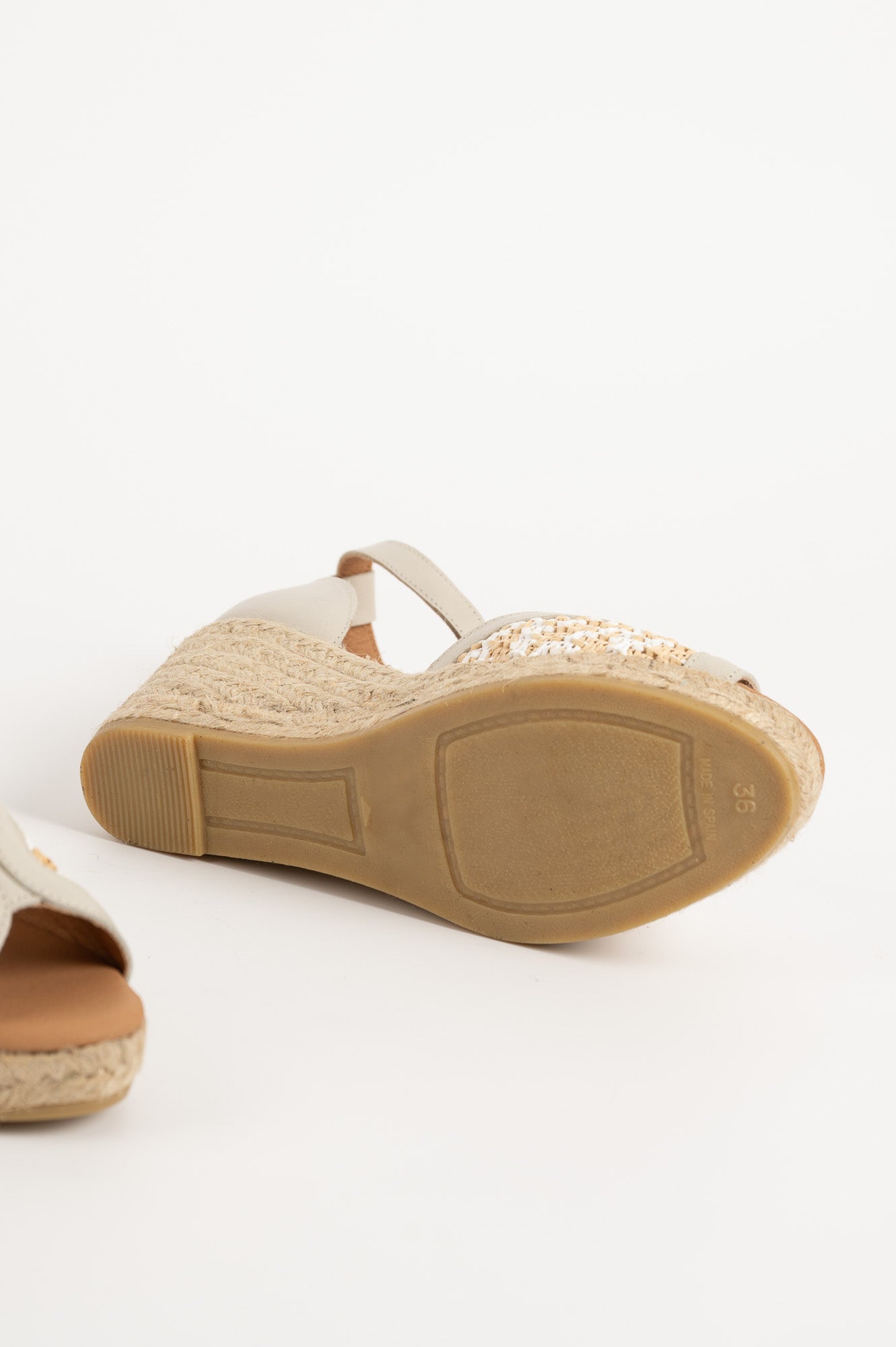 Espadrille Wedge Laura | Beige Leather