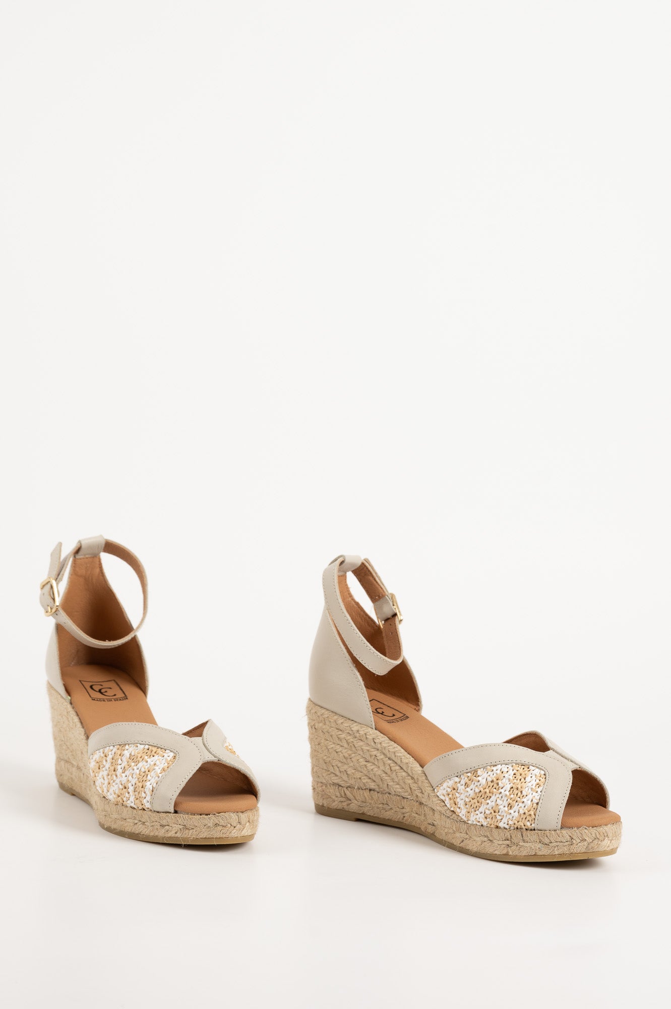 Espadrille Wedge Laura | Beige Leather