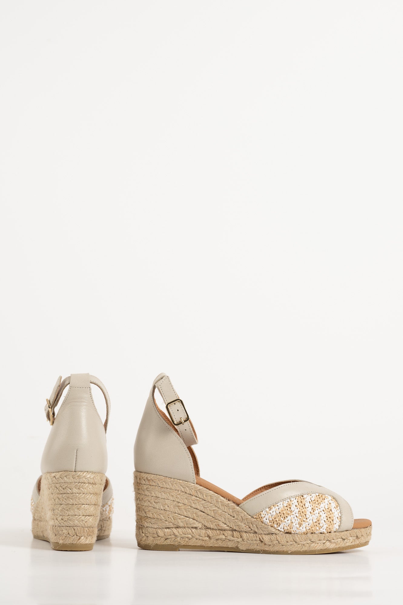 Espadrille Wedge Laura | Beige Leather