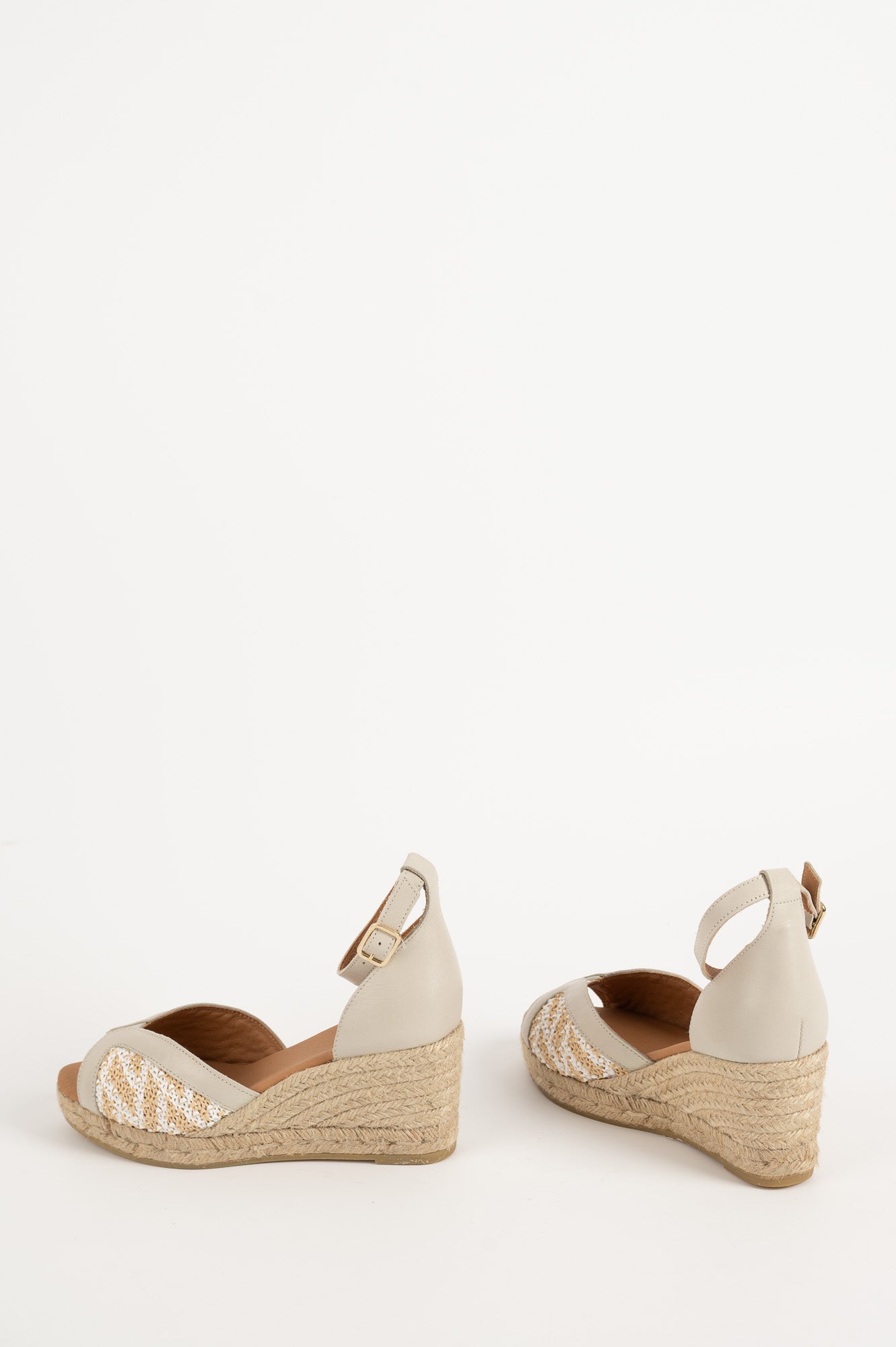 Espadrille Wedge Laura | Beige Leather