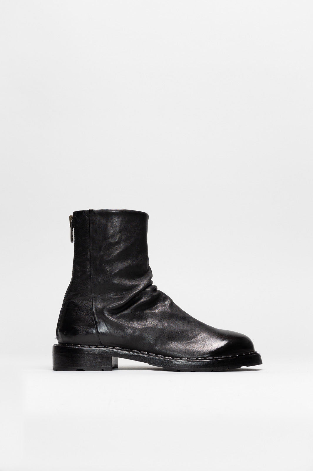 Zip Boot Texano | Ink Black Calf Leather