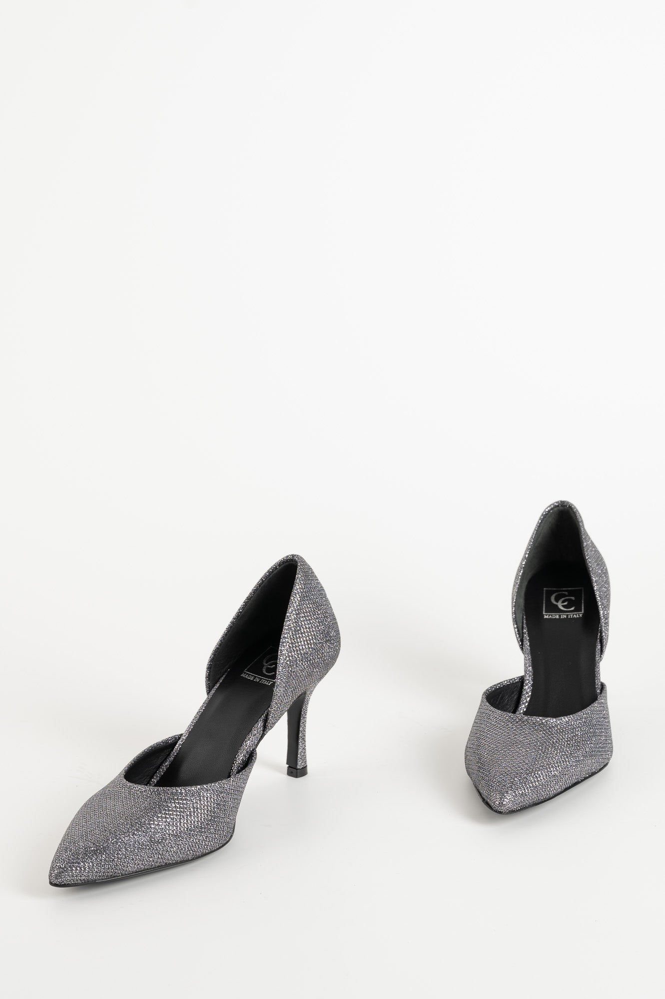 Pump Leoni 8cm | Silver Glitter