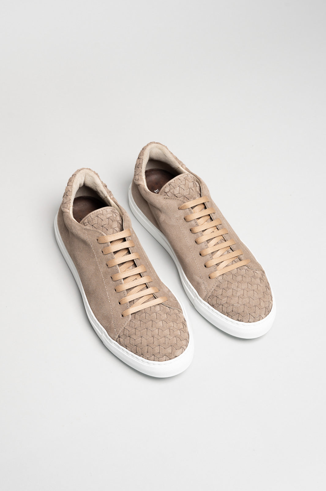 Men's Signature Braided Sneaker | Sand Beige Calf Suede