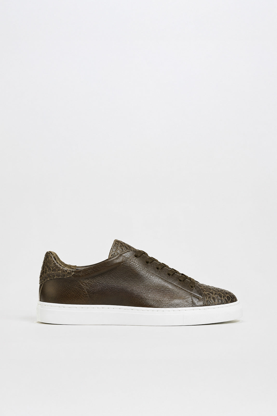 Men's Signature Braided Sneaker | Bottle Green Calf Leather